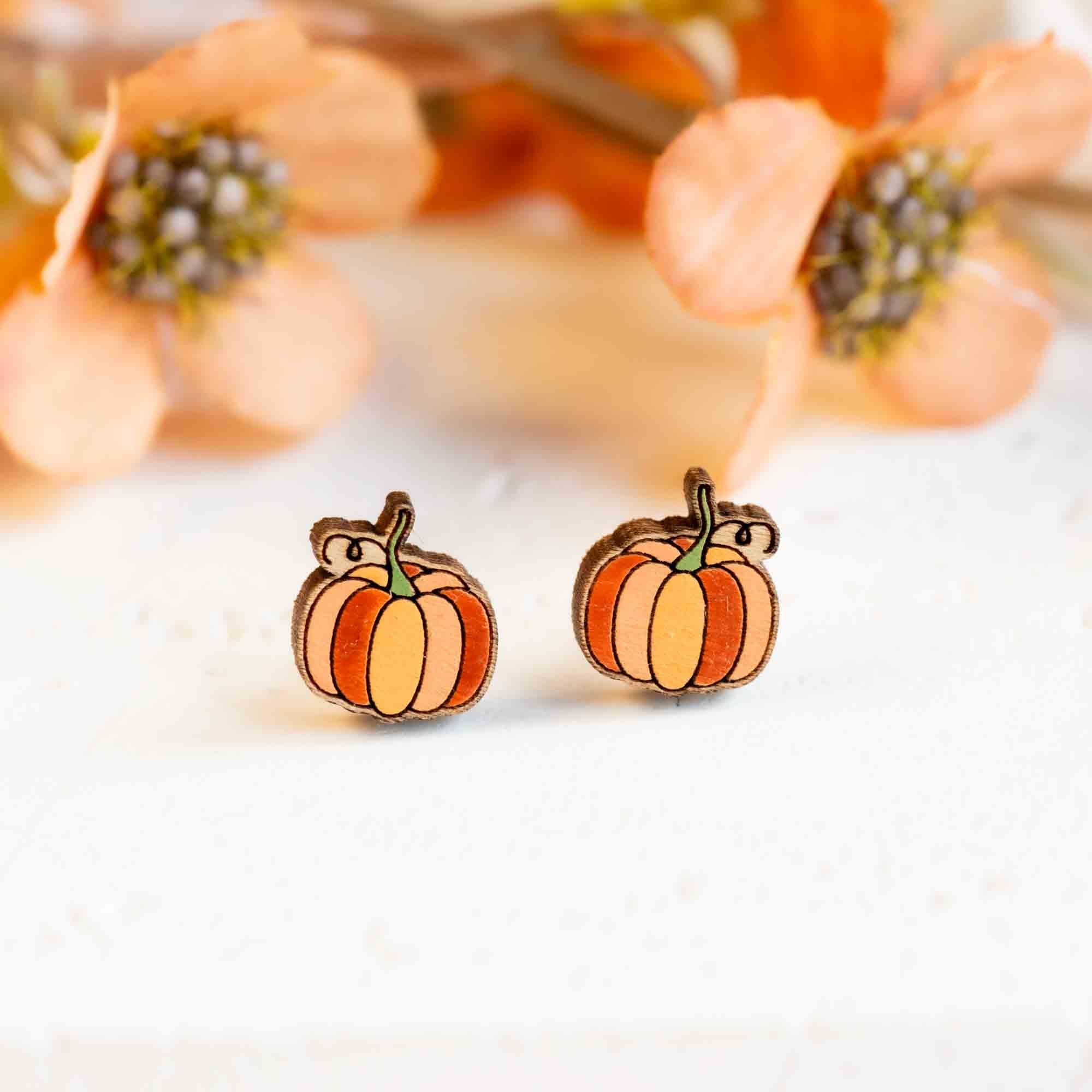 Hand - painted Palettes Pumpkin Earrings - PEO14158 - Robin Valley Official Store