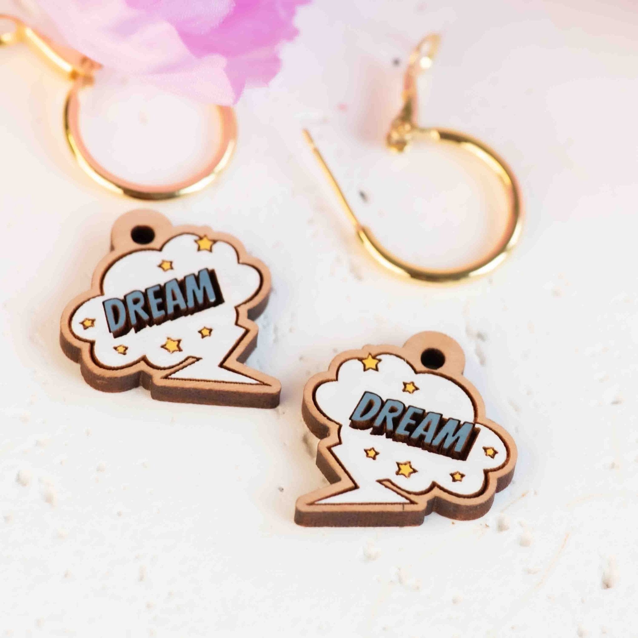 Hand - painted Pop Art Dream Hoop Earrings - PEA16029H - Robin Valley Official Store