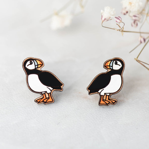 Puffin Bird Stud Earrings