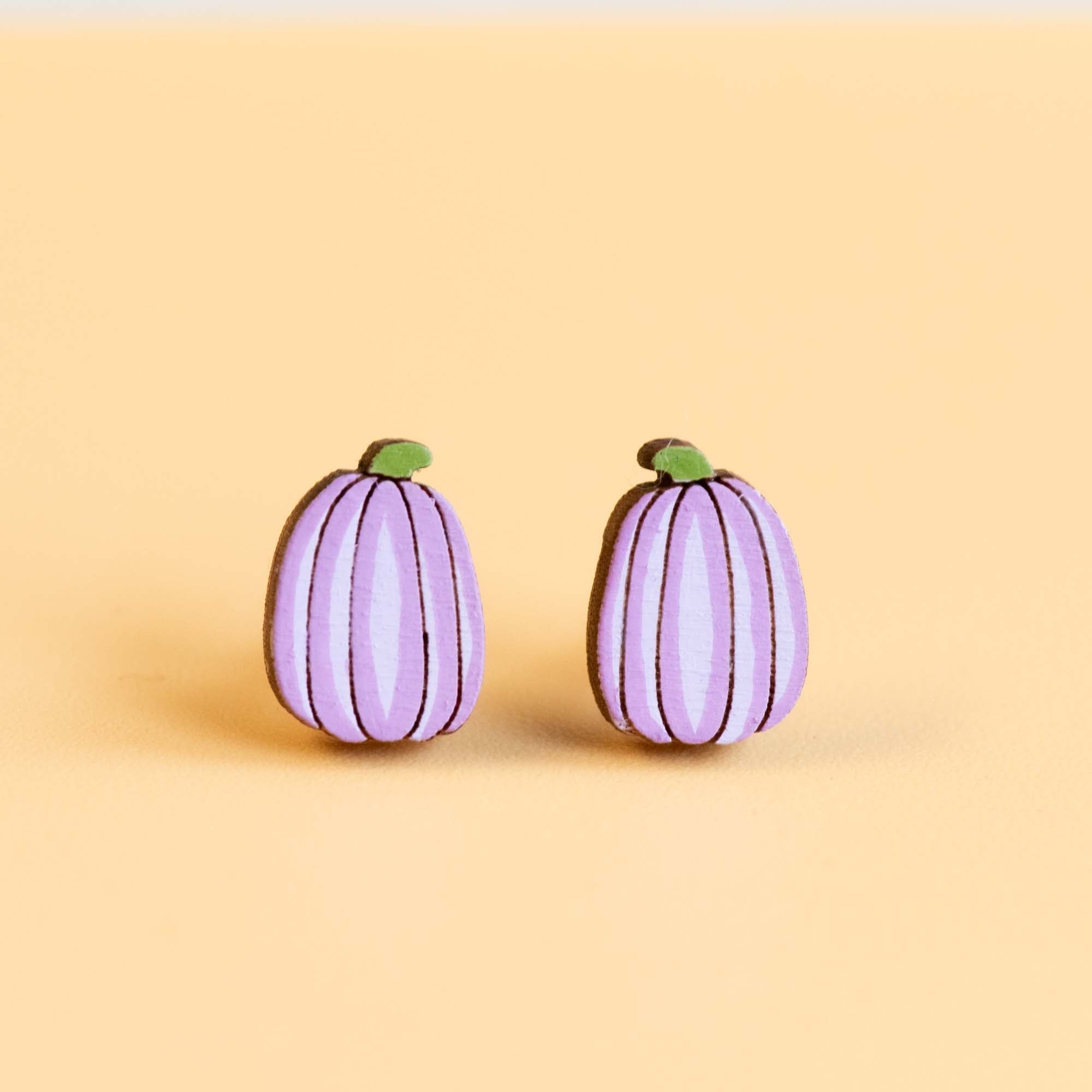 Hand - painted Purple Pumpkin Earrings Halloween Collection - PEO14148 - Robin Valley Official Store