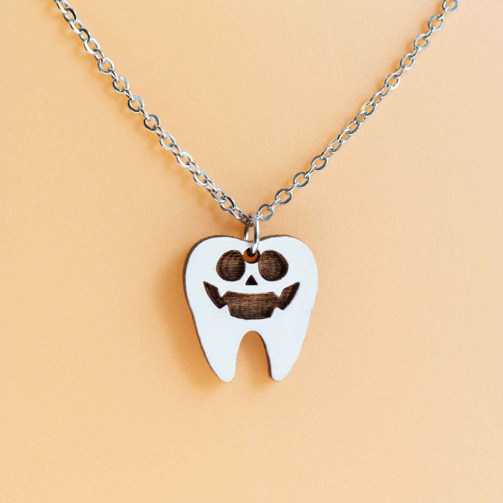 Hand Painted Scary Tooth Necklace - NT65337 - Robin Valley Official Store