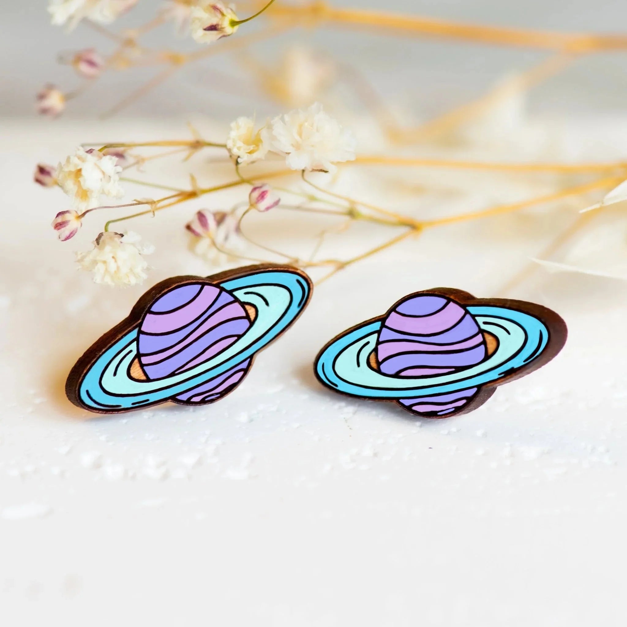 Hand - painted Solar System Planets Earrings - PET15139P - Robin Valley Official Store