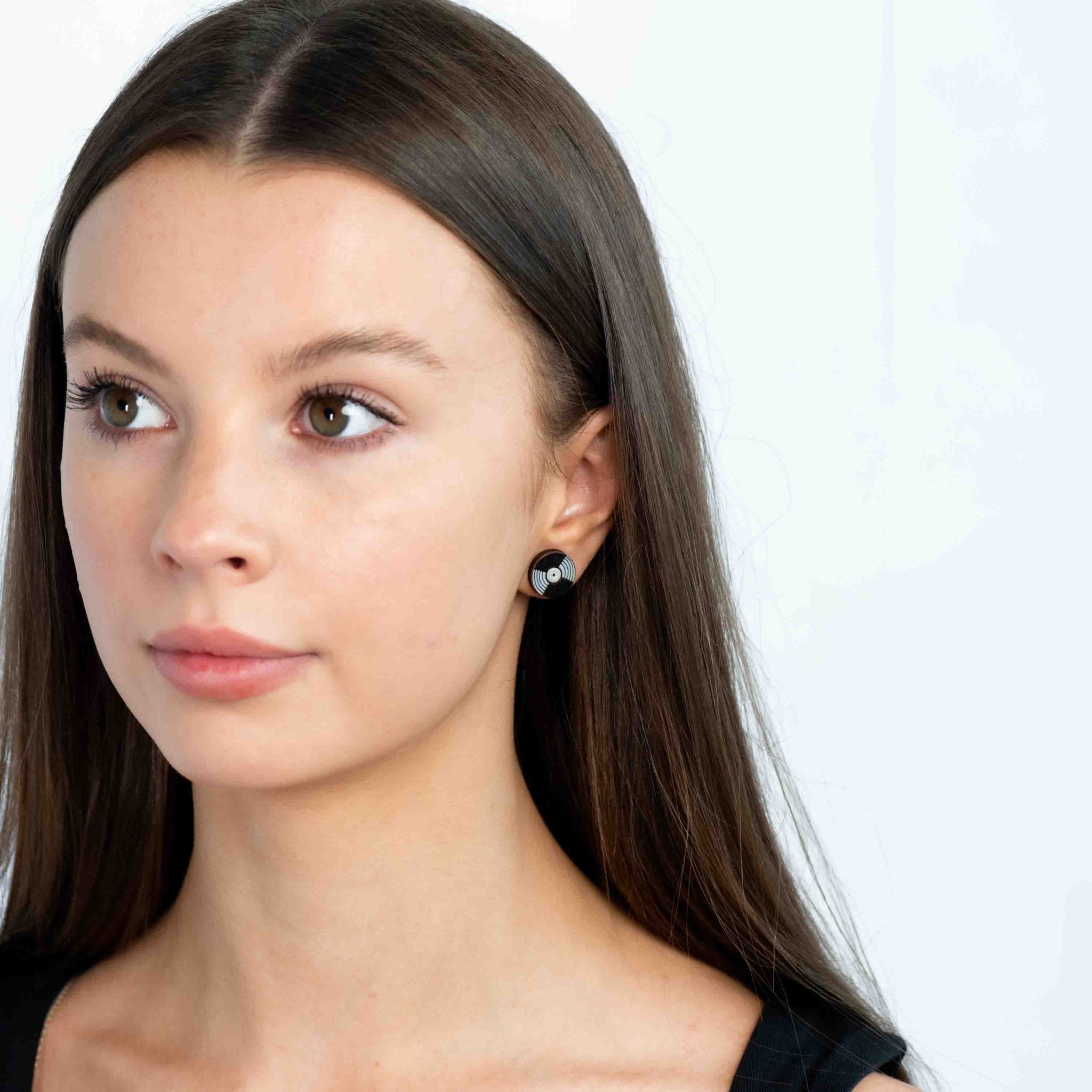 Hand - painted Vinyl Records Earrings Wooden Jewellery - PET15186 - Robin Valley Official Store