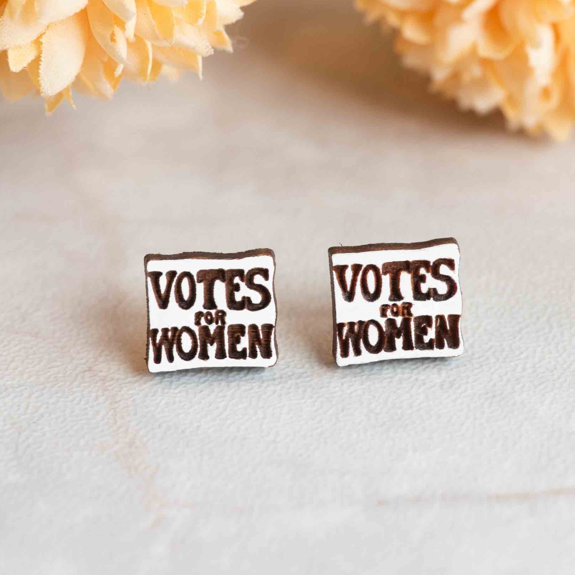 Hand - painted Votes for Women Stud Earrings - PET15246 - Robin Valley Official Store