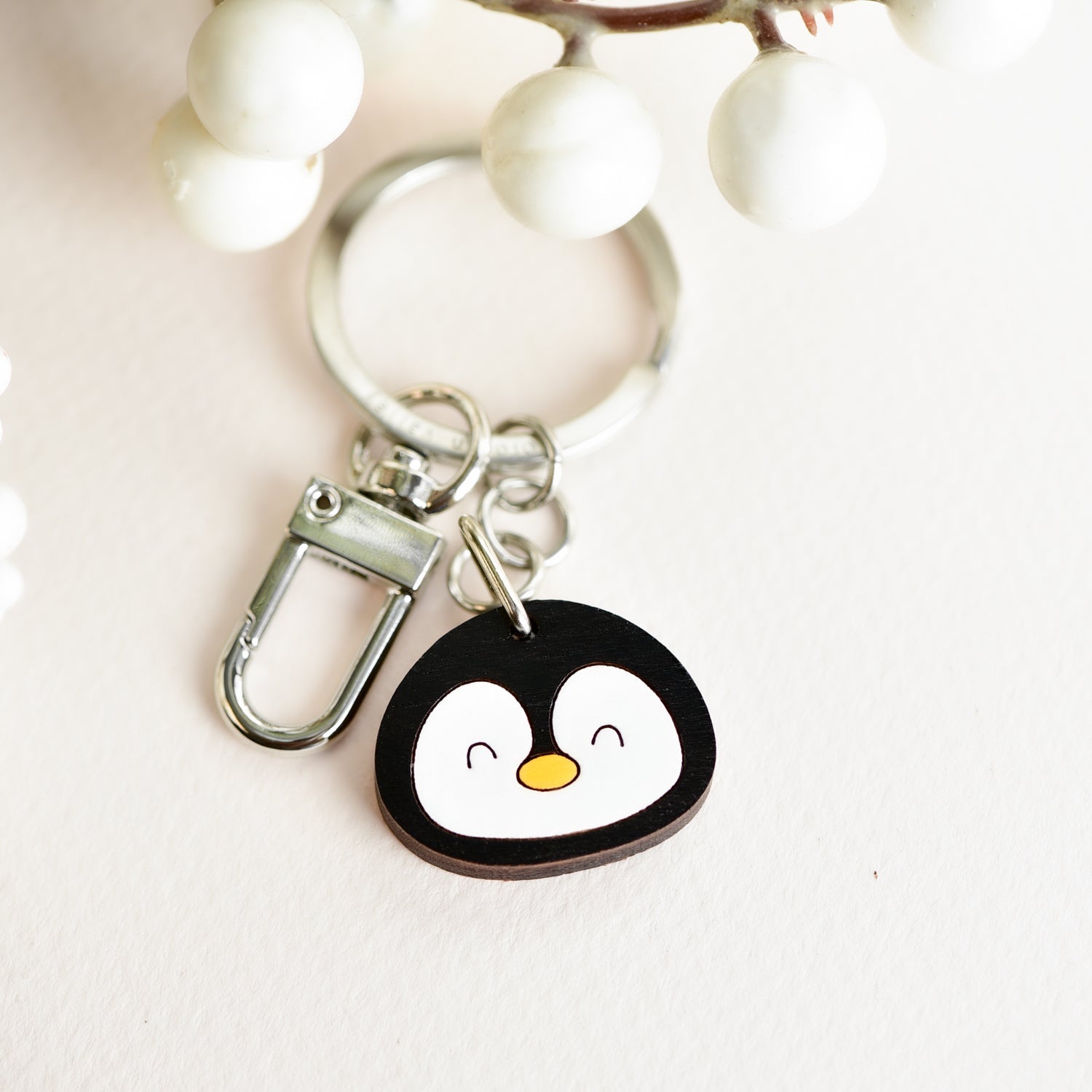Hand - painted Wooden Cute Penguin Keyring - KB22002 - Robin Valley Official Store