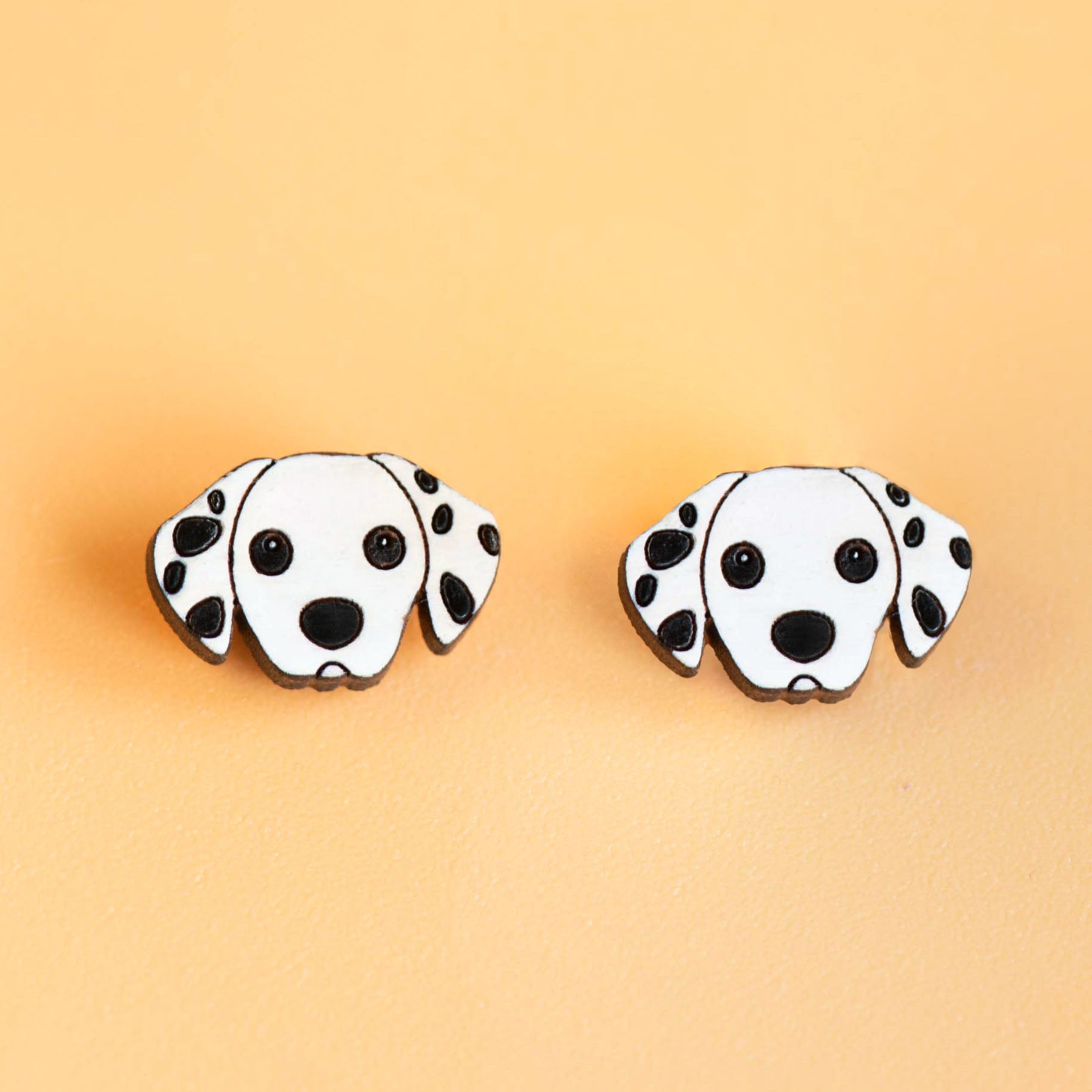 Hand - painted Wooden Dalmatian Earrings - PEL10296 - Robin Valley Official Store