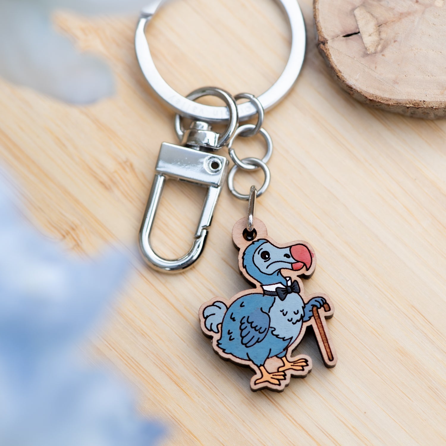 Hand - painted Wooden The Dodo Keyring - Robin Valley Official Store