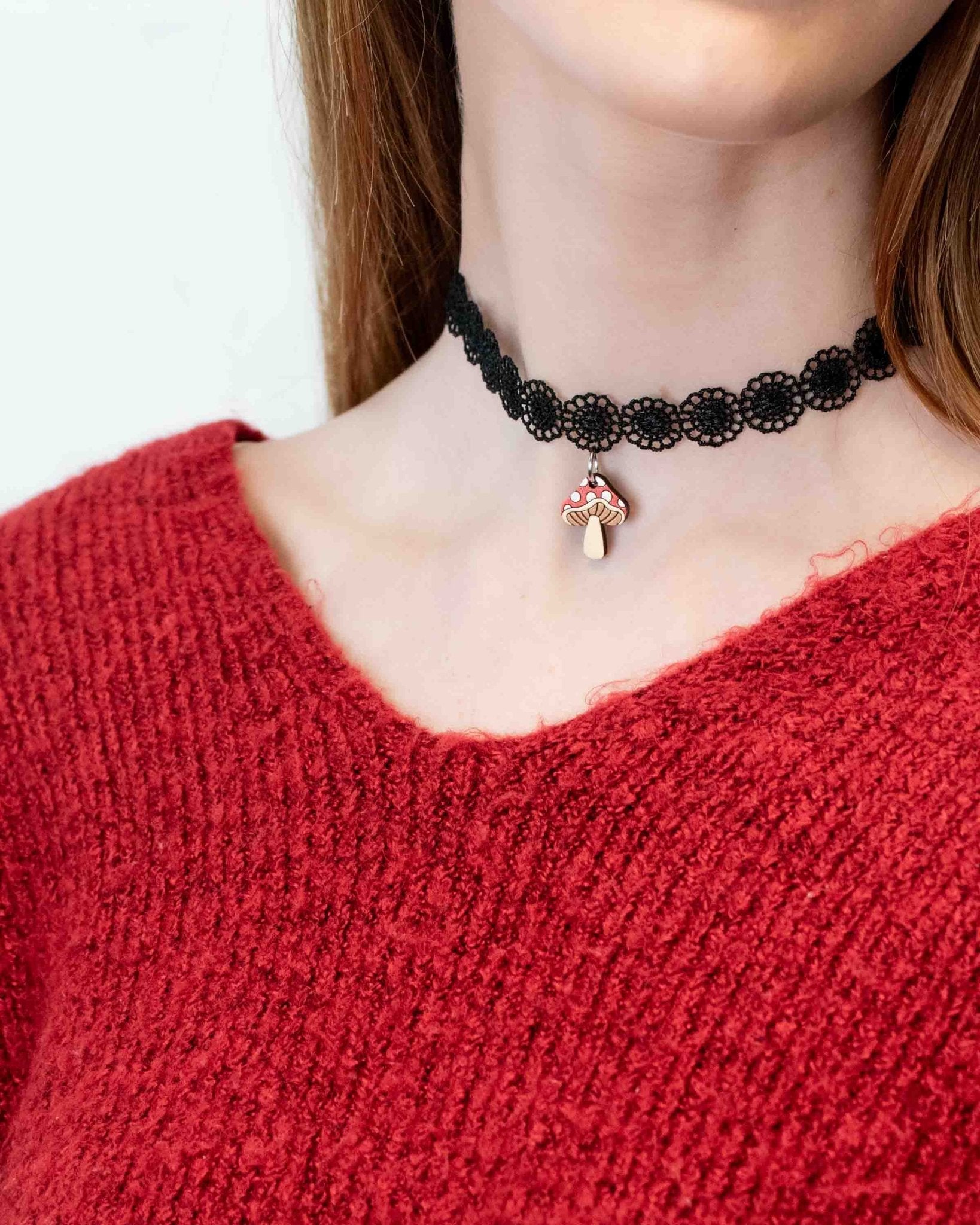 Hand Painted Wooden Toadstool Choker - CHO84248 - Robin Valley Official Store