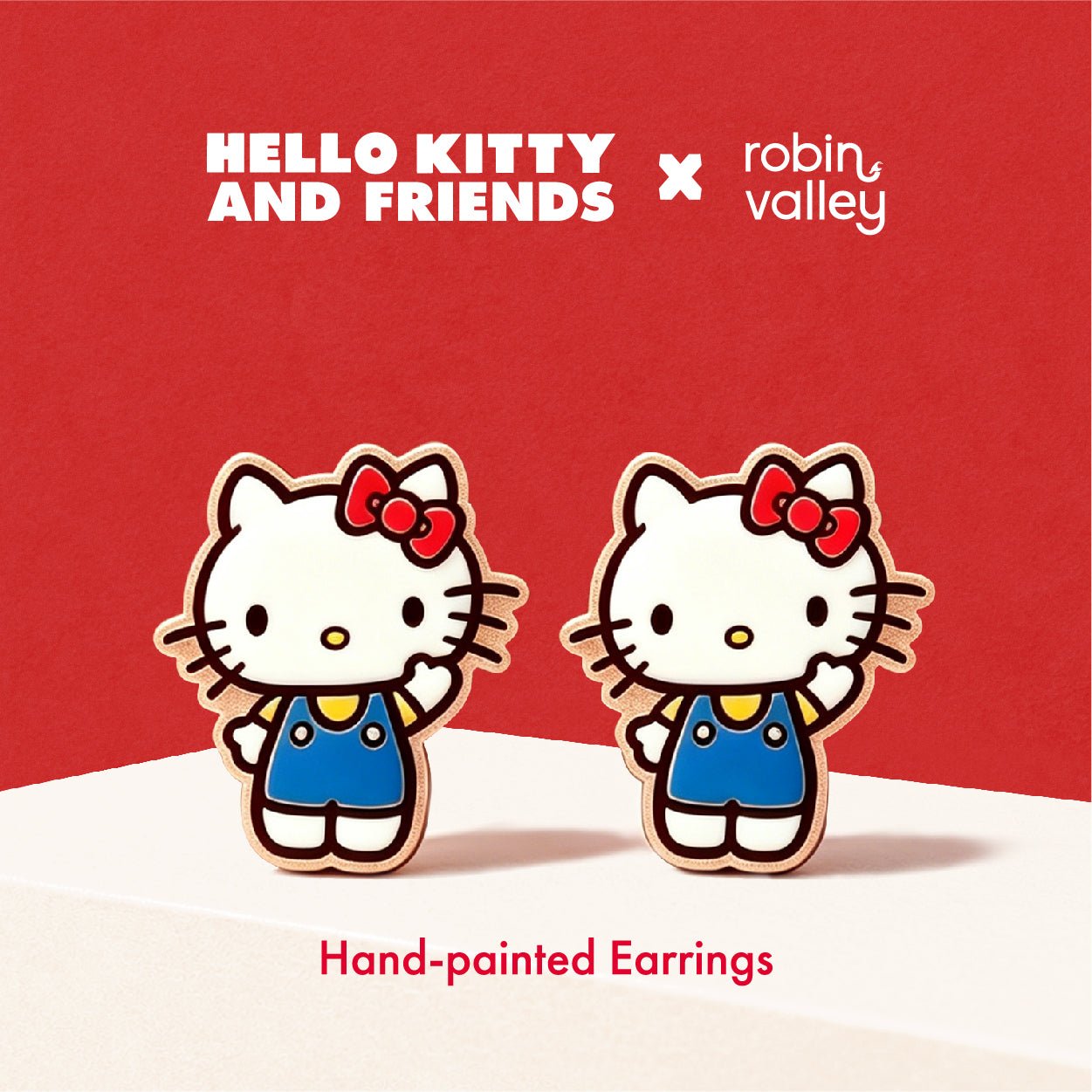 Hello Kitty Classic Blue Stud Earrings - Robin Valley Official Store