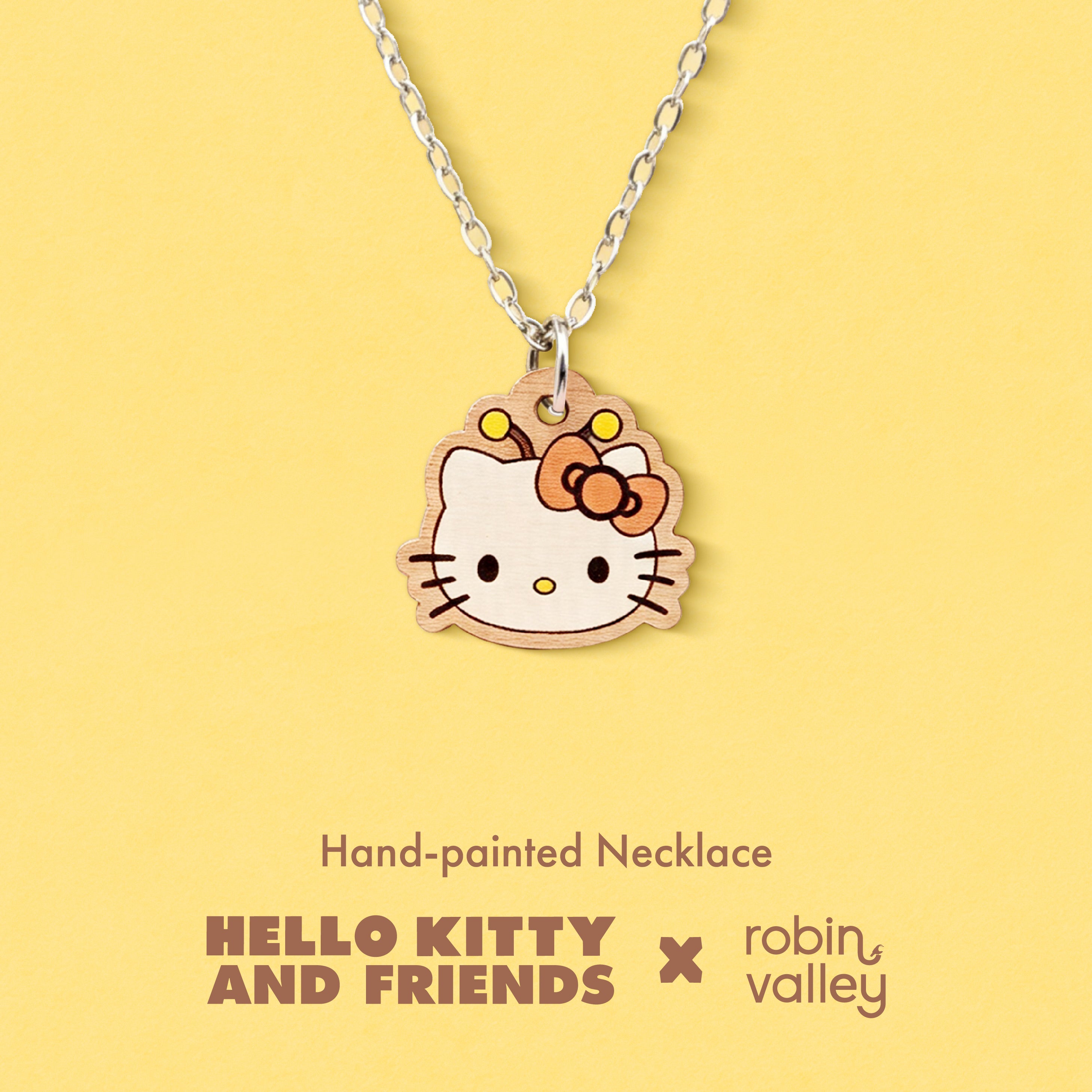 Officially Licensed Hello Kitty Bee Face Necklace
