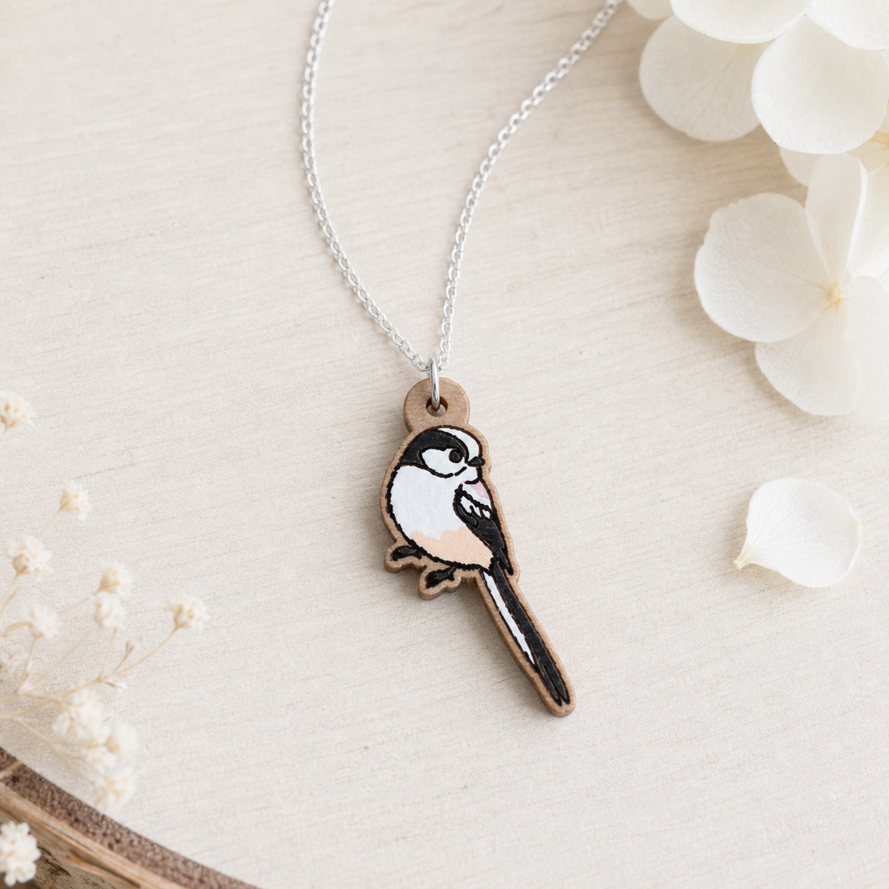 Long-tail Tit Bird Necklace
