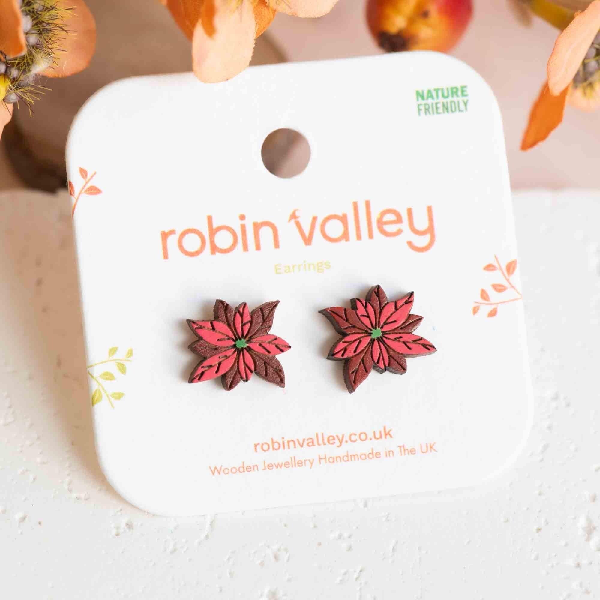 Christmas Poinsettia Earrings