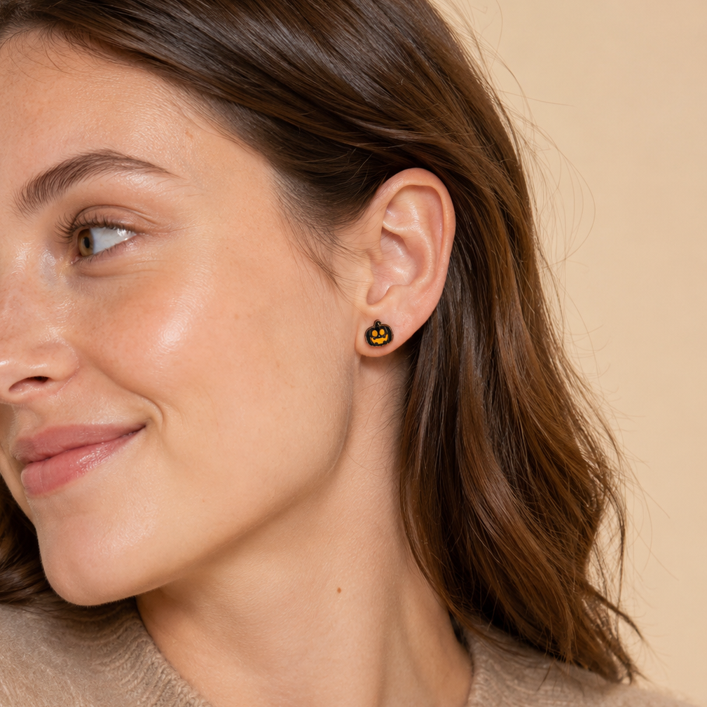 Jack-O-Lantern Pumpkin Earrings