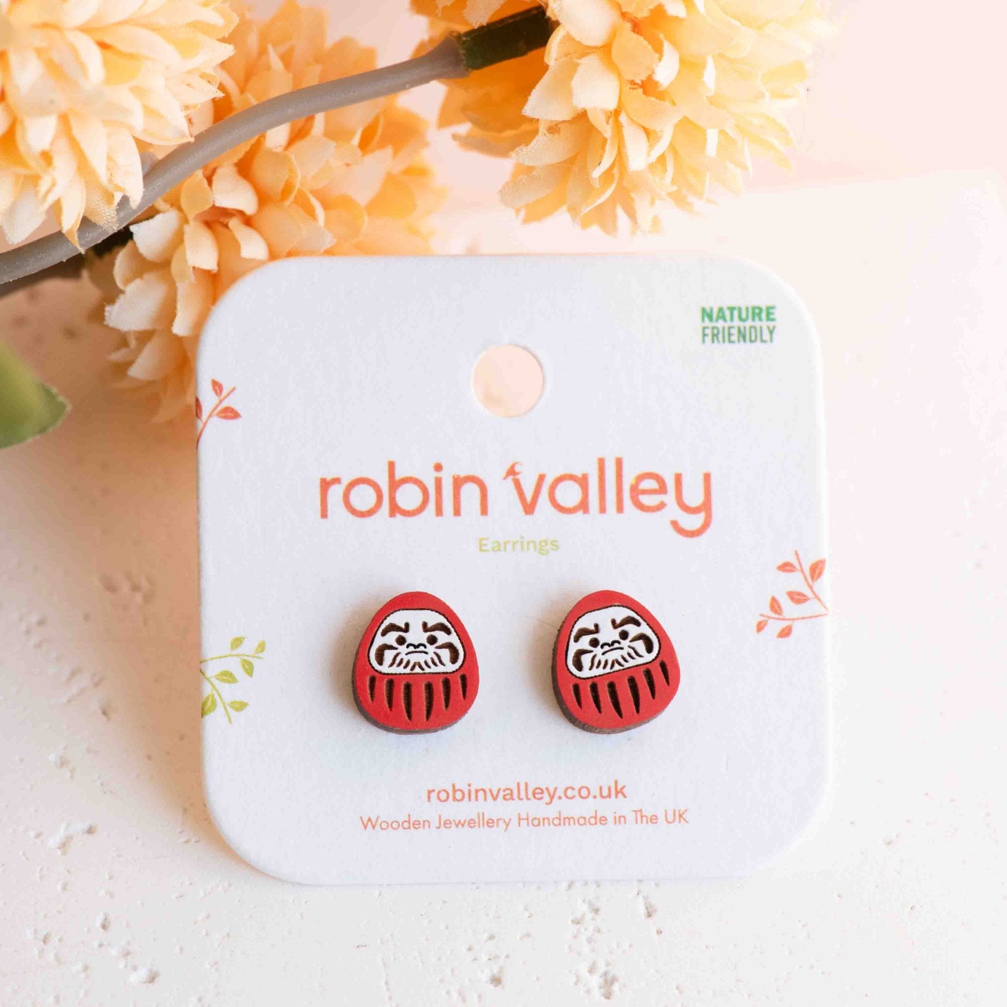 Japanese Daruma Doll Earrings - Robin Valley Official Store