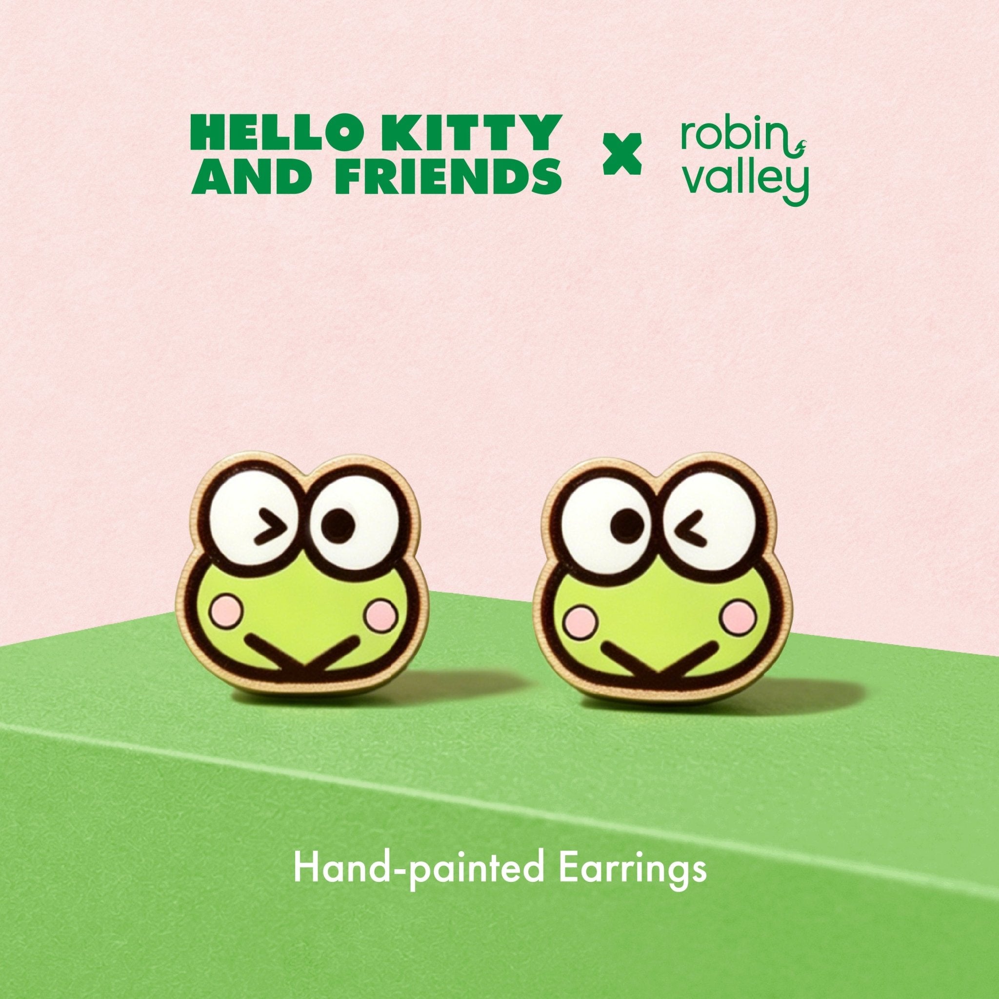 Keroppi Stud Earrings - Face - Robin Valley Official Store
