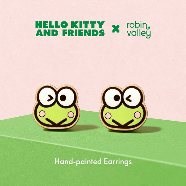 Keroppi Stud Earrings - Face - Robin Valley Official Store