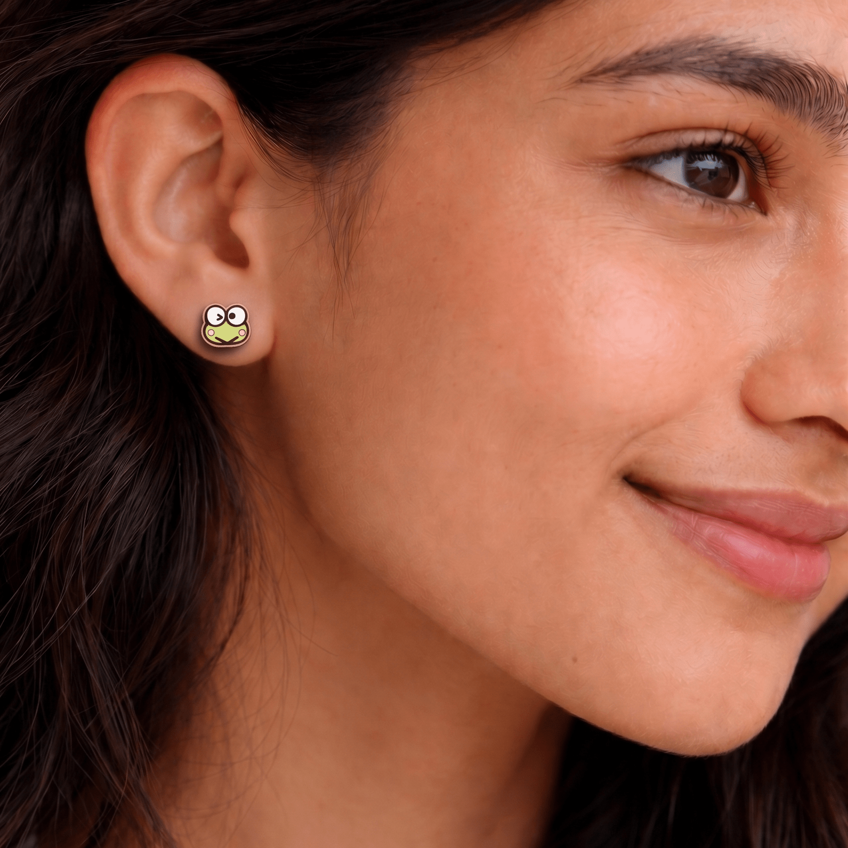 Keroppi Stud Earrings - Face - Robin Valley Official Store