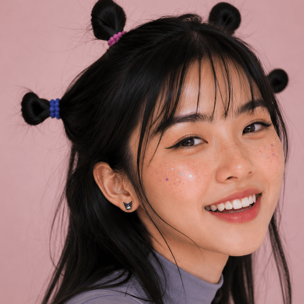 Kuromi Stud Earrings (Face) - Robin Valley Official Store