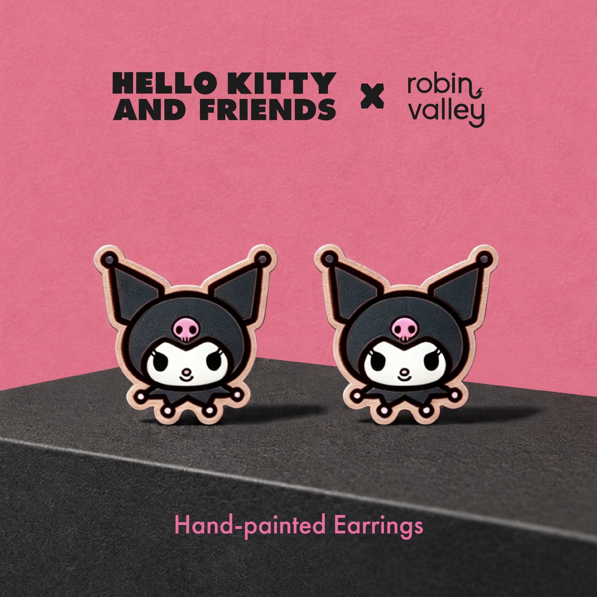 Kuromi Stud Earrings (Face) - Robin Valley Official Store
