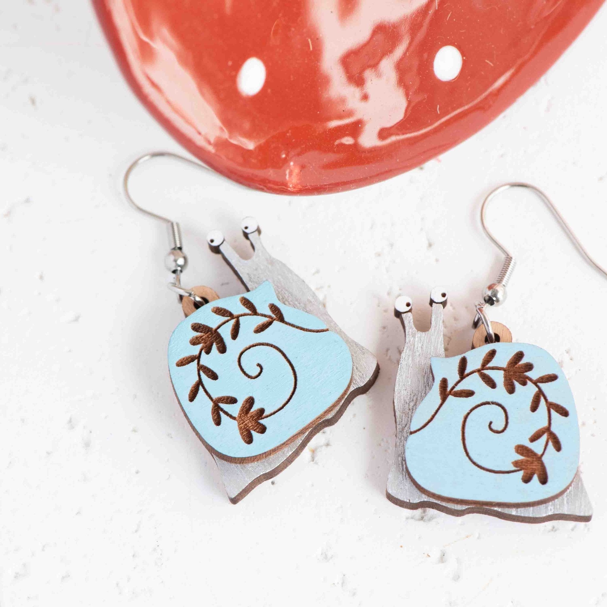 Layered Blue Snail Hook Earrings - Robin Valley Official Store