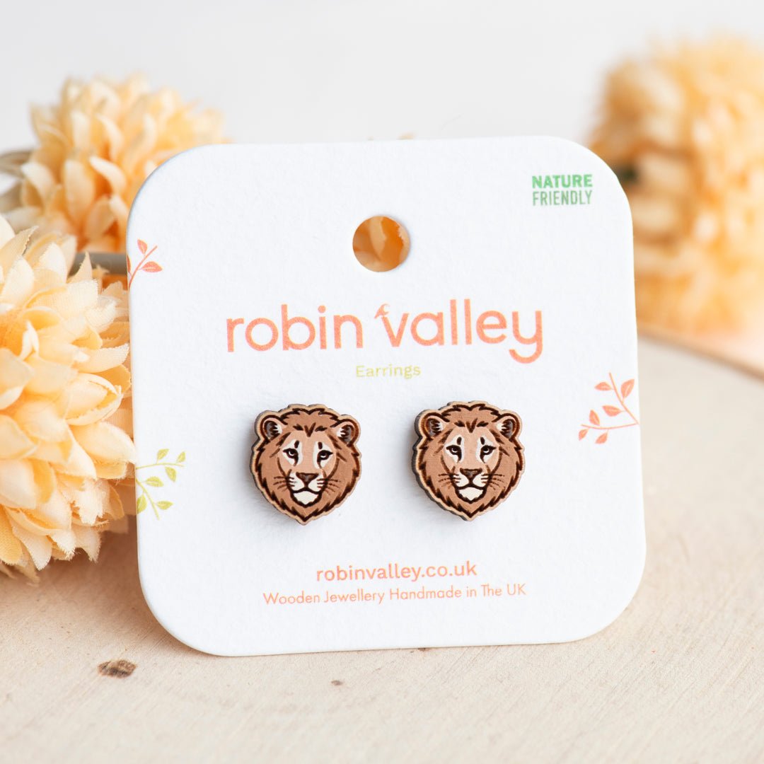 Lion Stud Earrings - Robin Valley Official Store