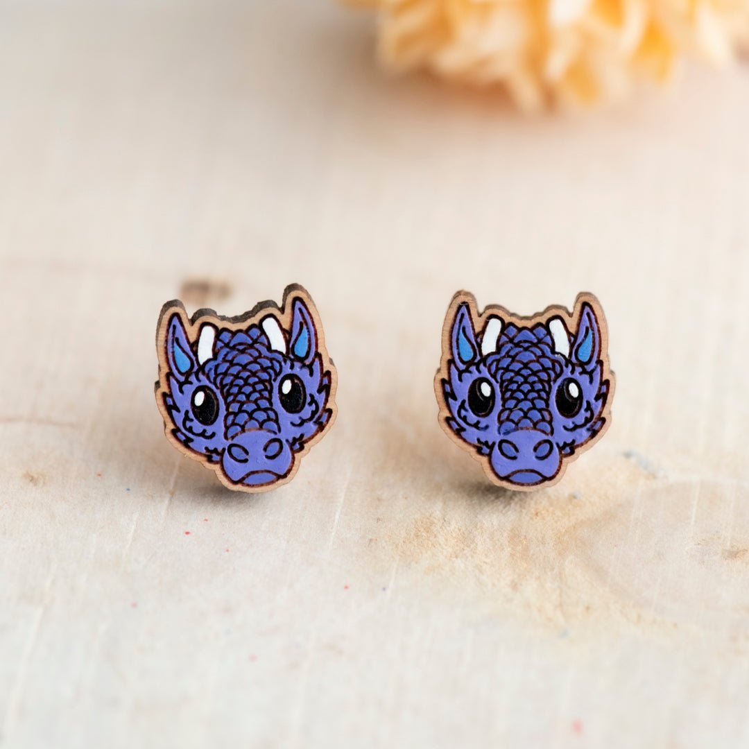 Little Purple Dragon Stud Earrings - Robin Valley Official Store