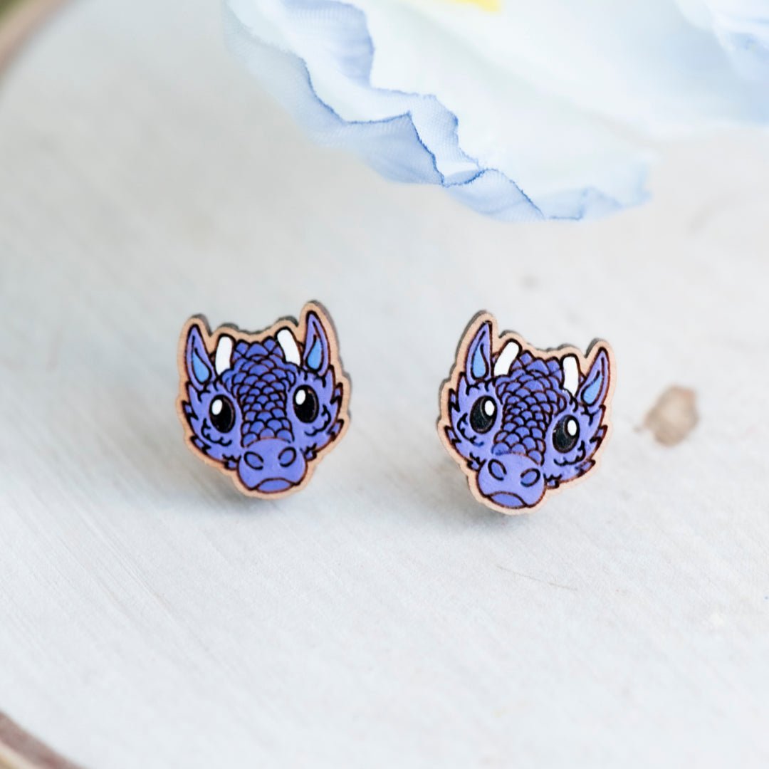 Little Purple Dragon Stud Earrings - Robin Valley Official Store