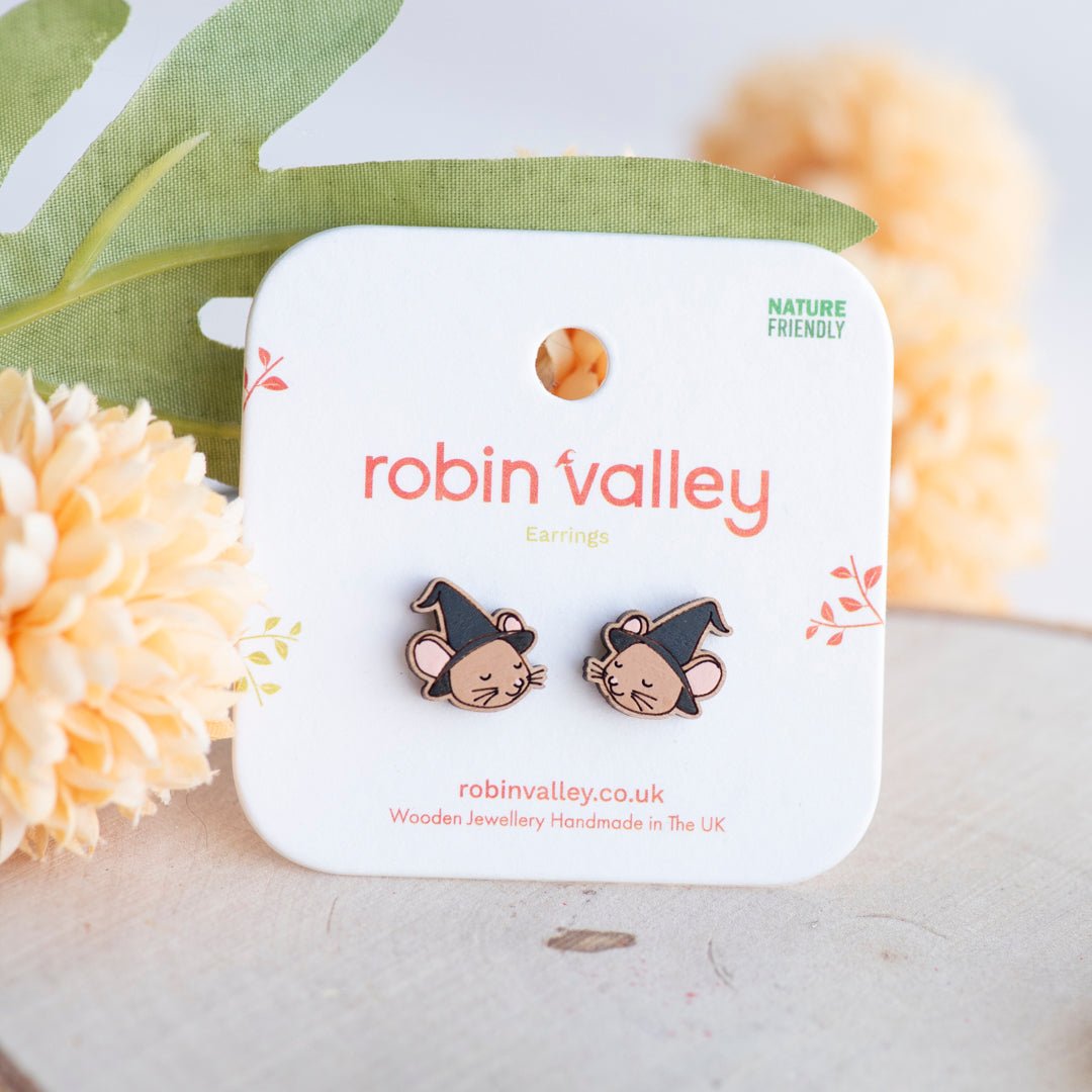 Little Witch Mouse Stud Earrings - Robin Valley Official Store