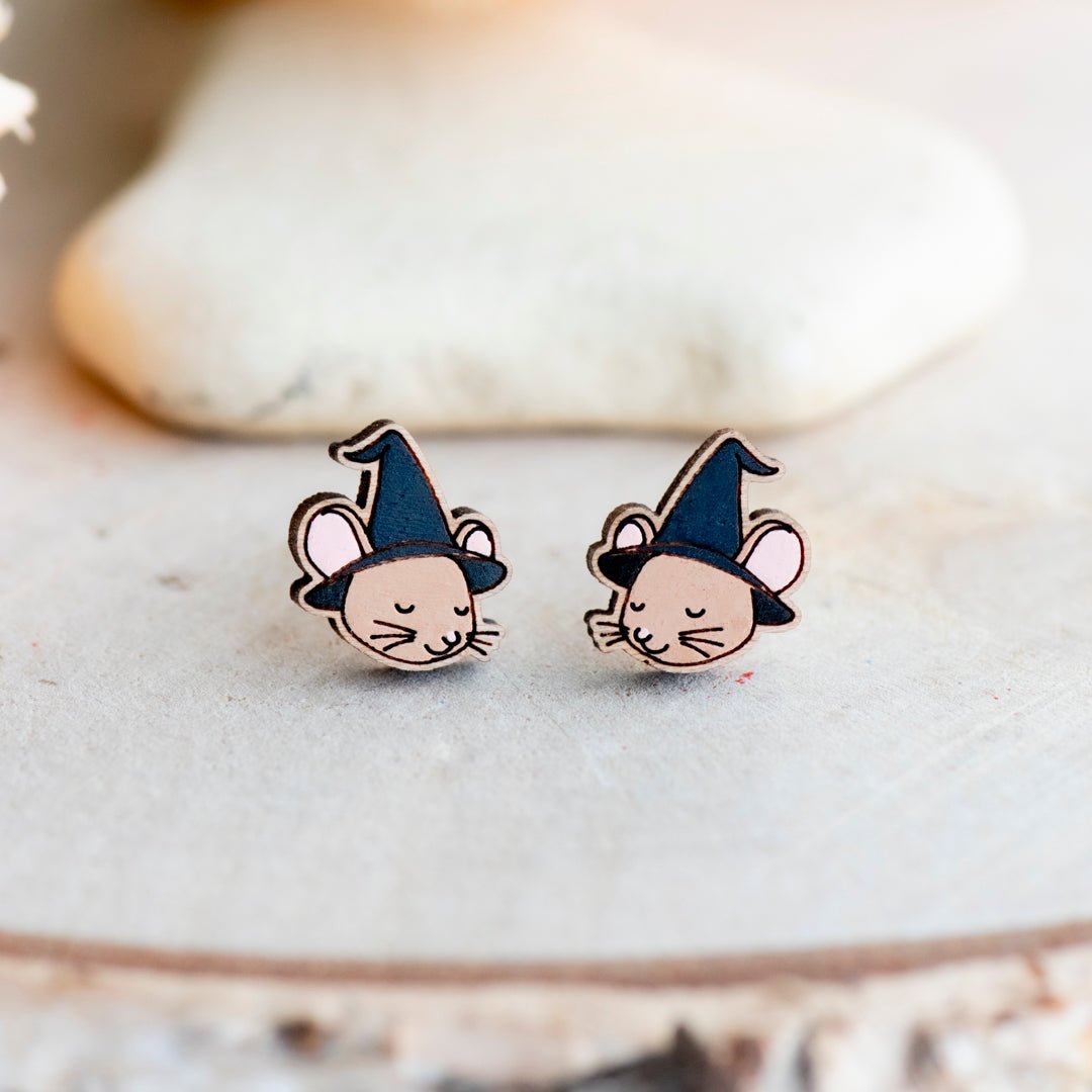 Little Witch Mouse Stud Earrings - Robin Valley Official Store