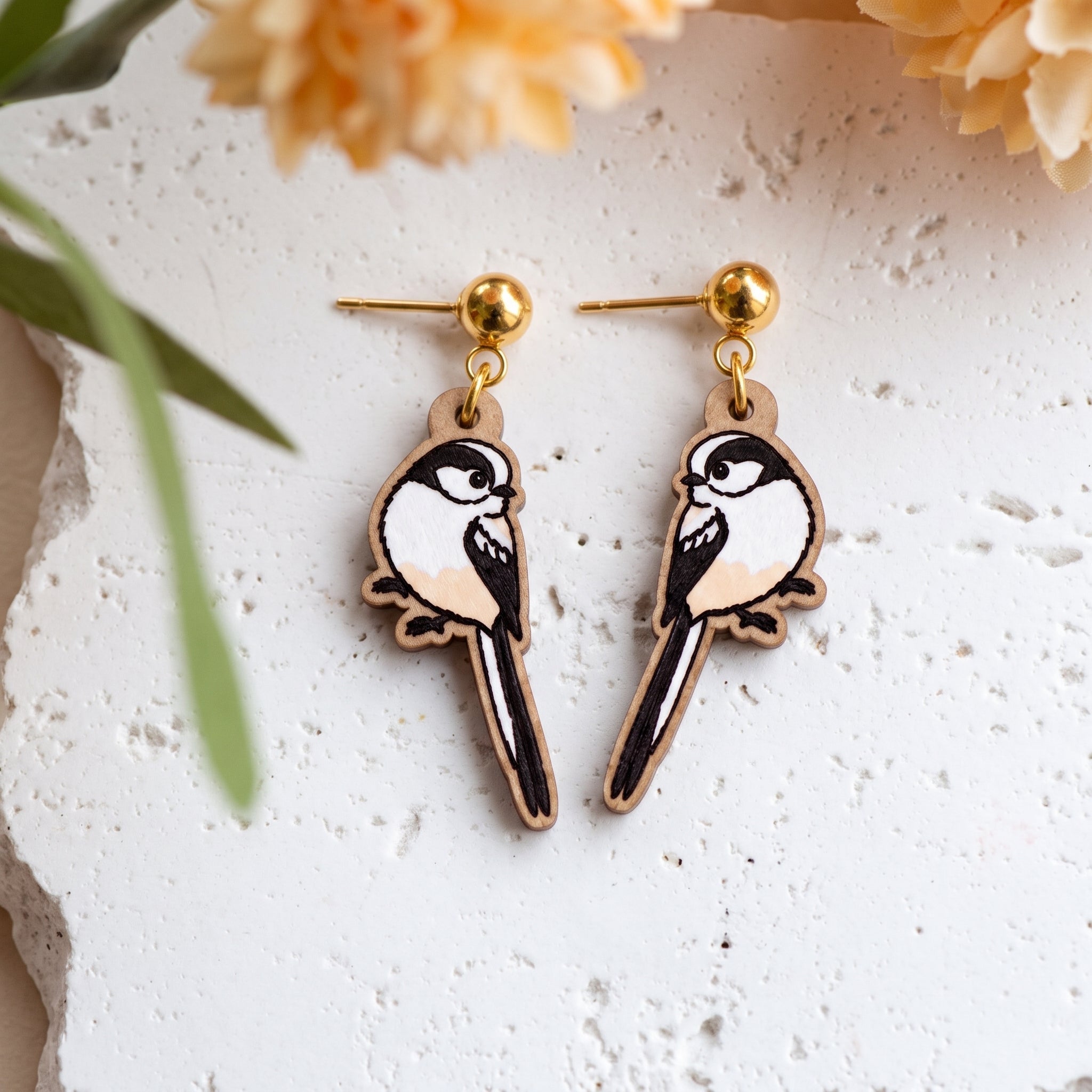 Long-tailed Tit Drop Earrings - Robin Valley Official Store