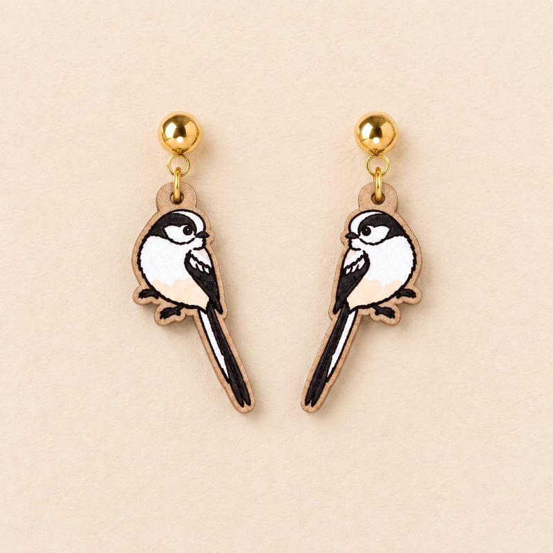 Long-tailed Tit Drop Earrings - Robin Valley Official Store