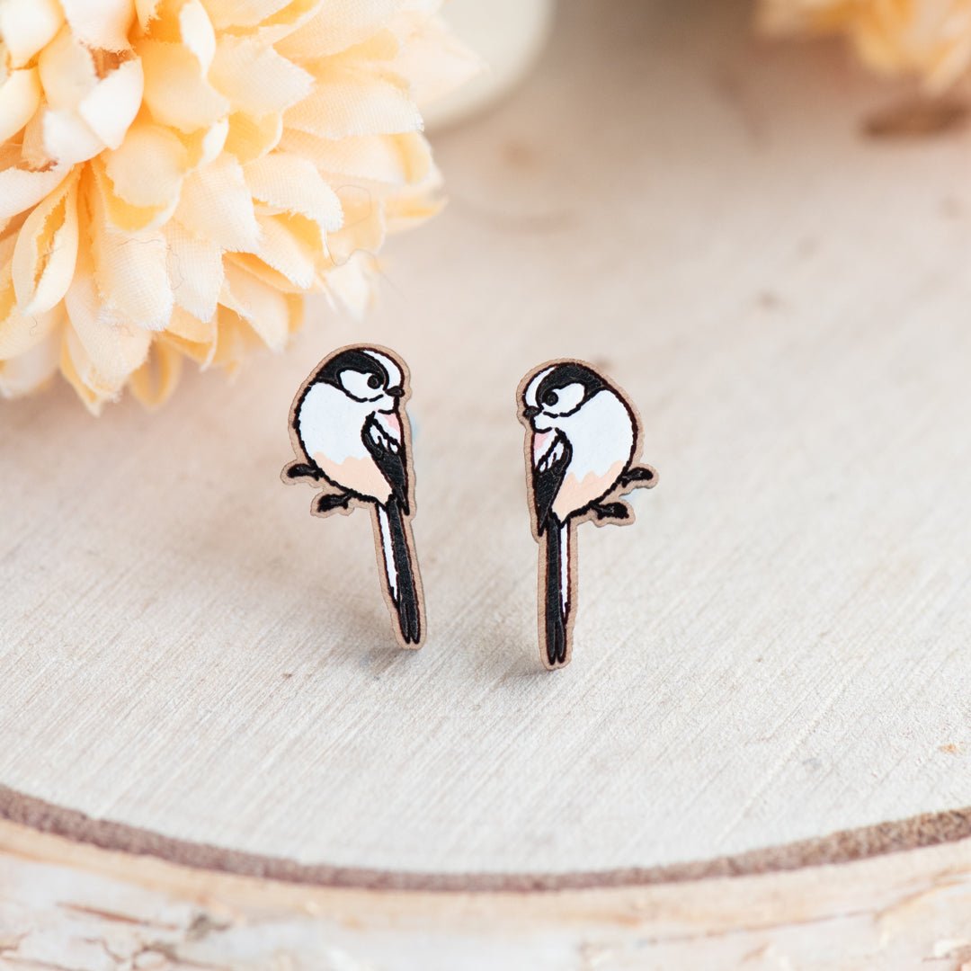 Long - tailed Tit Stud Earrings - Robin Valley Official Store