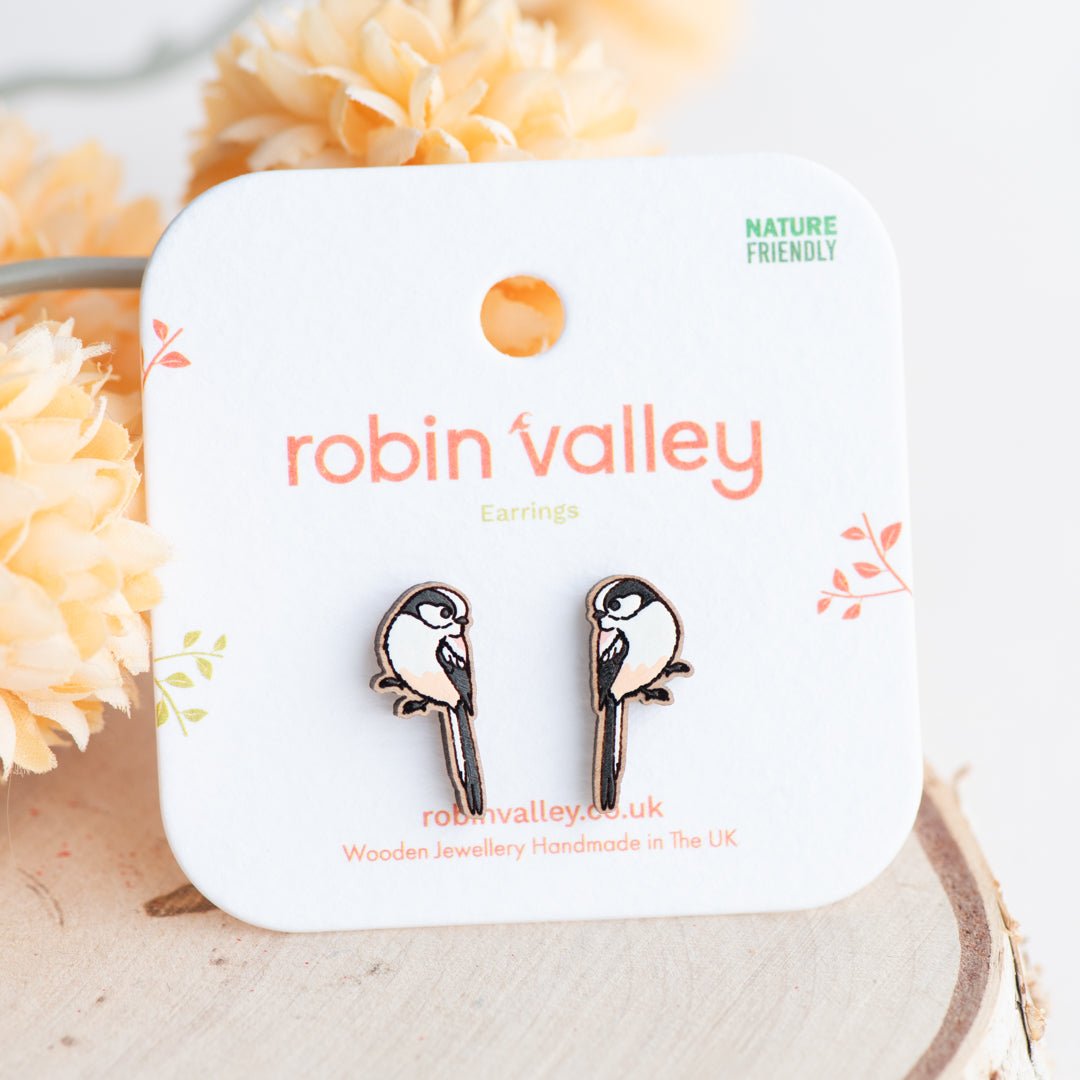 Long - tailed Tit Stud Earrings - Robin Valley Official Store