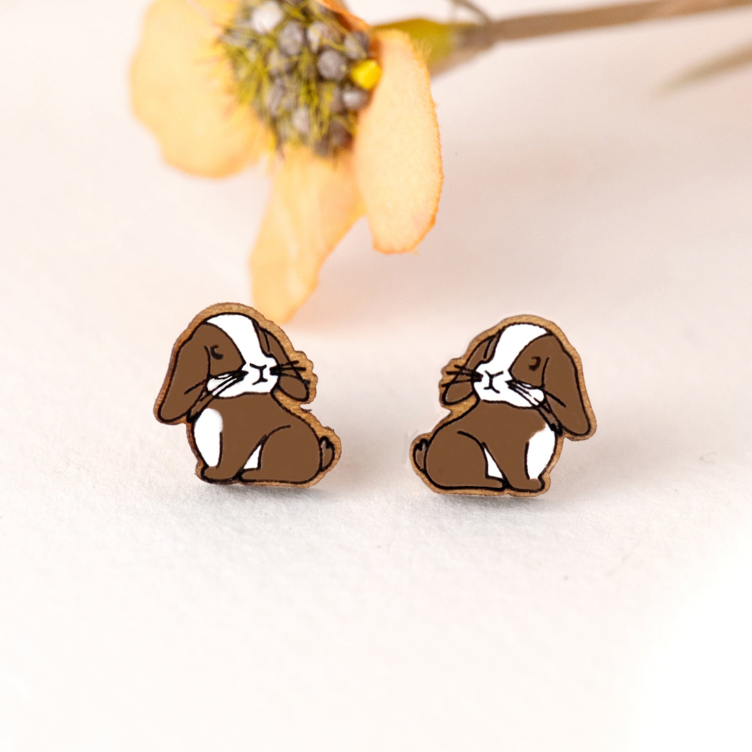 Lop - Eared Rabbit Stud Earrings - Robin Valley Official Store