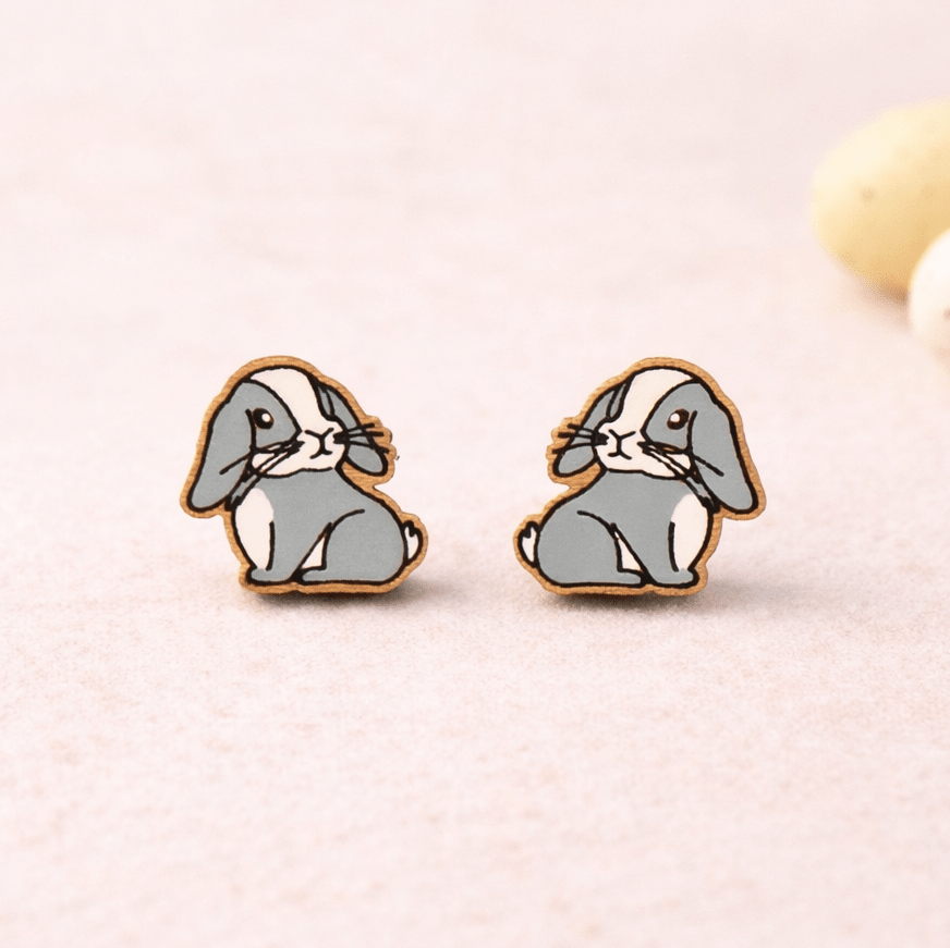 Lop - Eared Rabbit Stud Earrings - Robin Valley Official Store