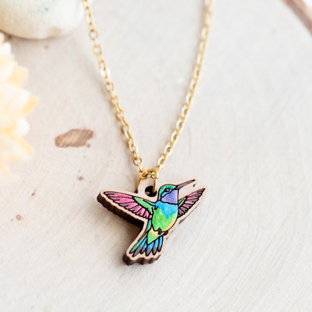 Metallic Green Hummingbird Necklace - Robin Valley Official Store