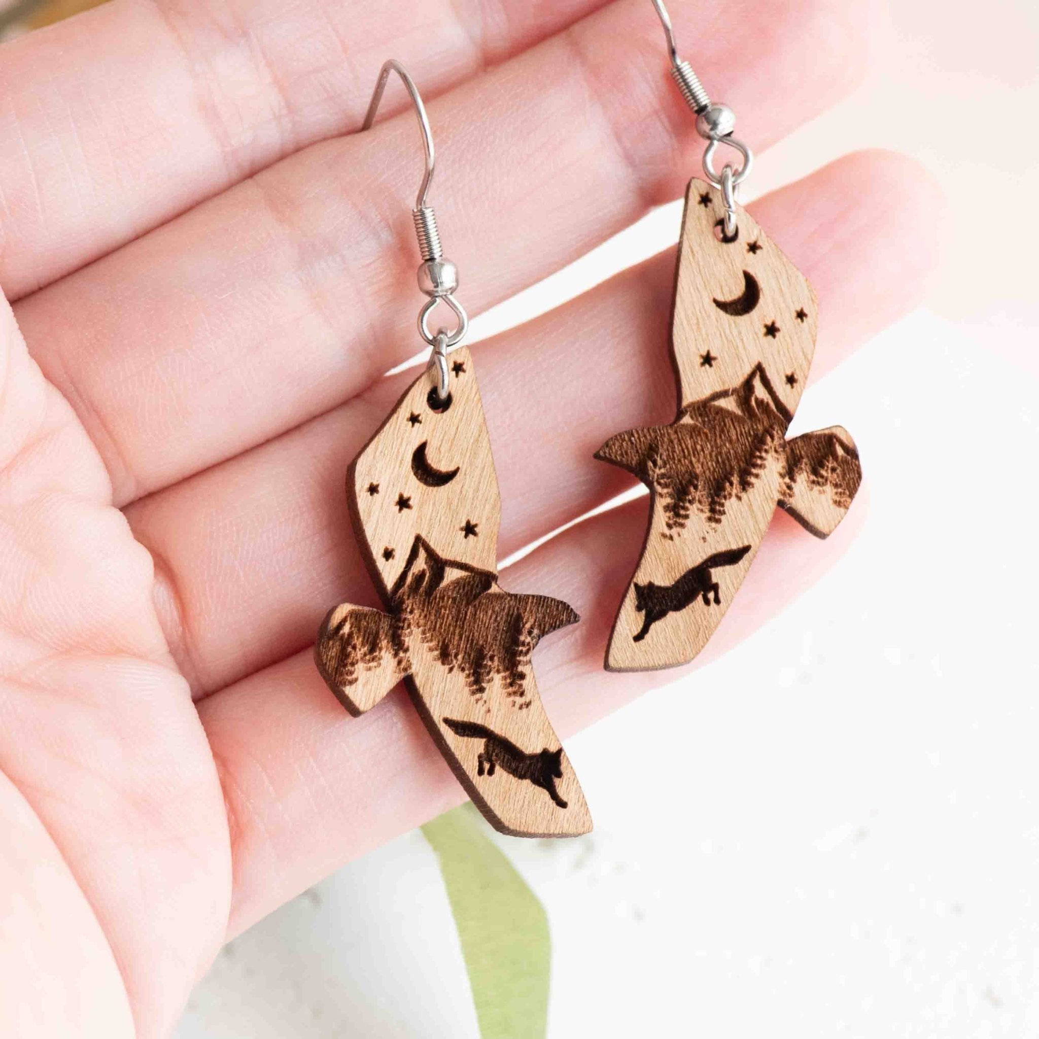 Mountain Fox Eagle Hook Earrings - Robin Valley Official Store