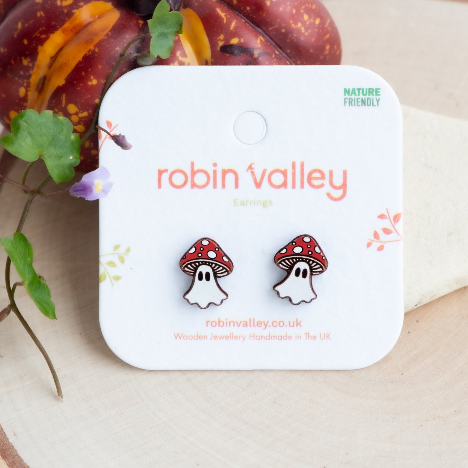 Mushroom Ghost Stud Earrings - Robin Valley Official Store