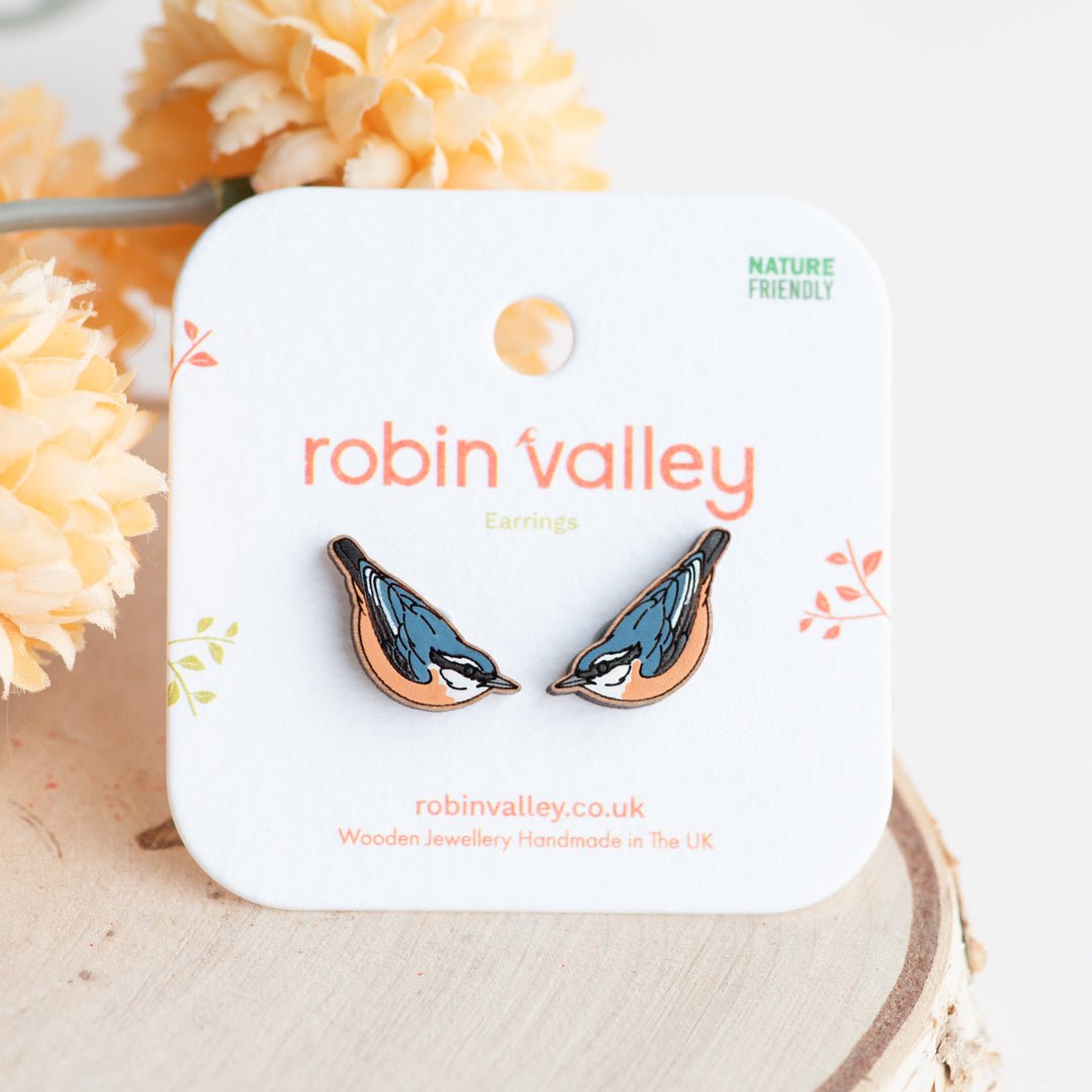 Nuthatch Bird Stud Earrings - Robin Valley Official Store