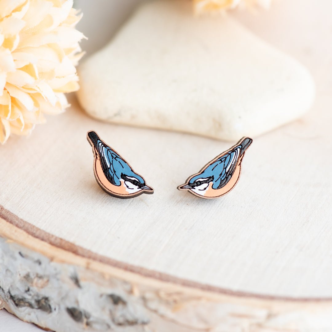 Nuthatch Bird Stud Earrings - Robin Valley Official Store