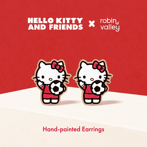 Official licensed Hello Kitty Football Stud Earrings - Robin Valley Official Store
