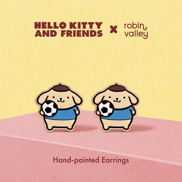 Official licensed Pompompurin Football Stud Earrings - Robin Valley Official Store