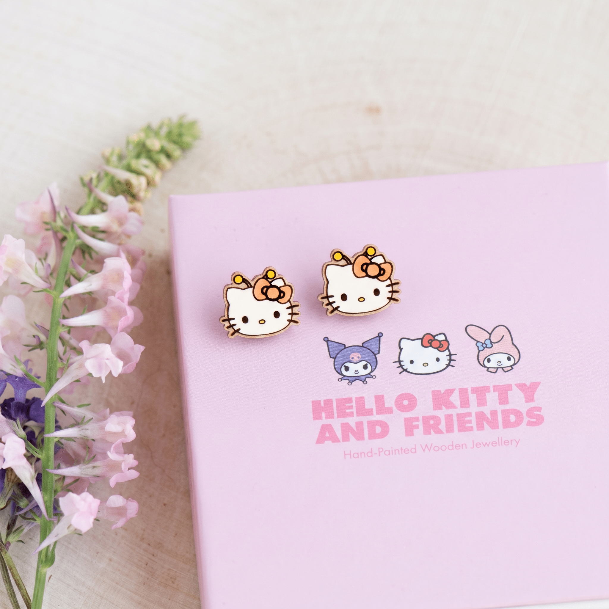 Officially Licensed Hello Kitty Bee Face Stud Earrings - Robin Valley Official Store