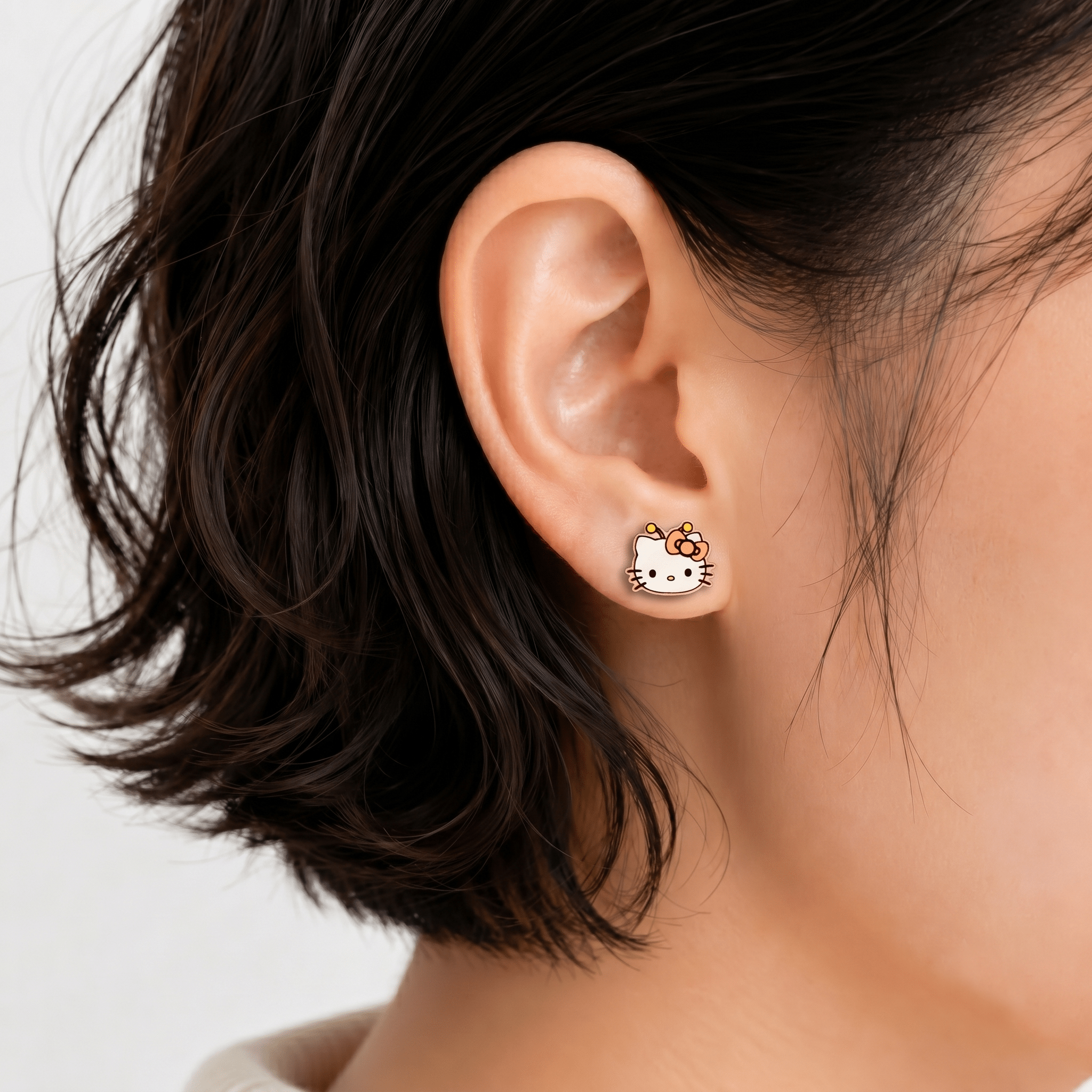Officially Licensed Hello Kitty Bee Face Stud Earrings - Robin Valley Official Store