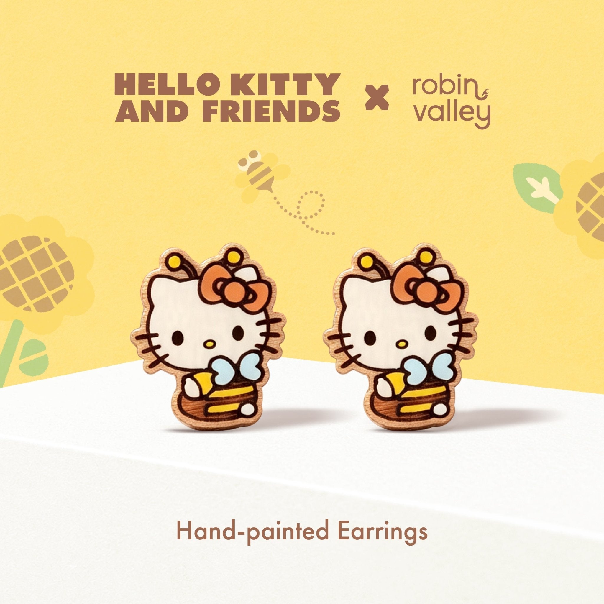Officially Licensed Hello Kitty Bee Stud Earrings - Robin Valley Official Store
