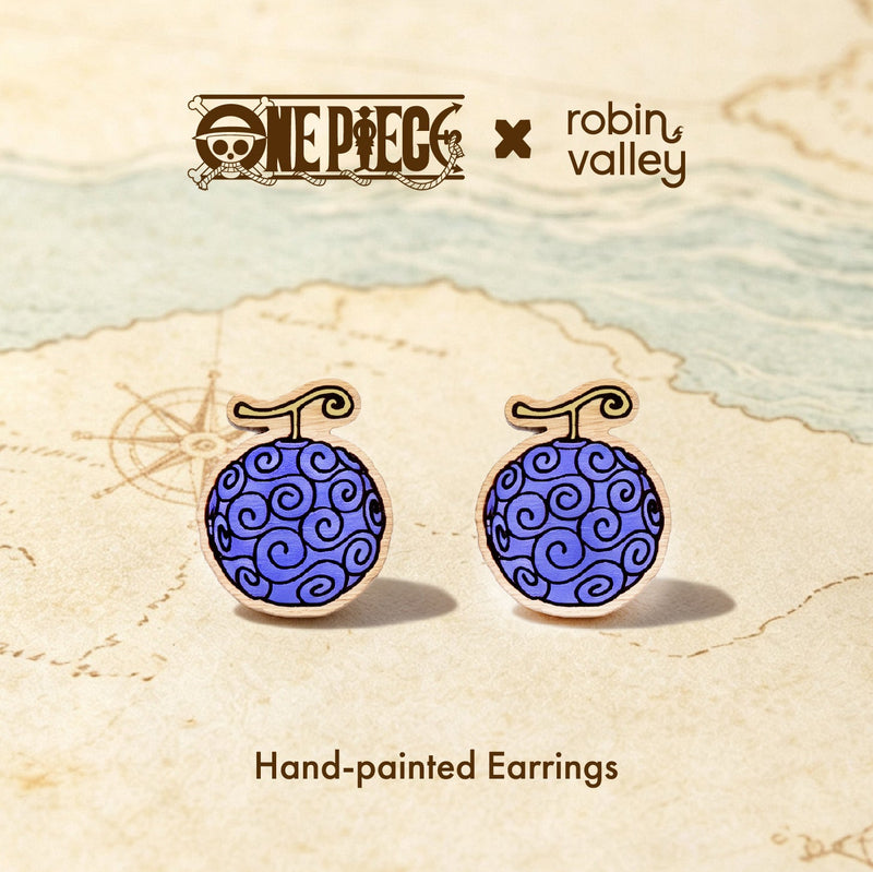 Officially Licensed One Piece Gomu Gomu no Mi Devil Fruit Stud Earrings – Wave 1: Fish-Man Island - Robin Valley Official Store