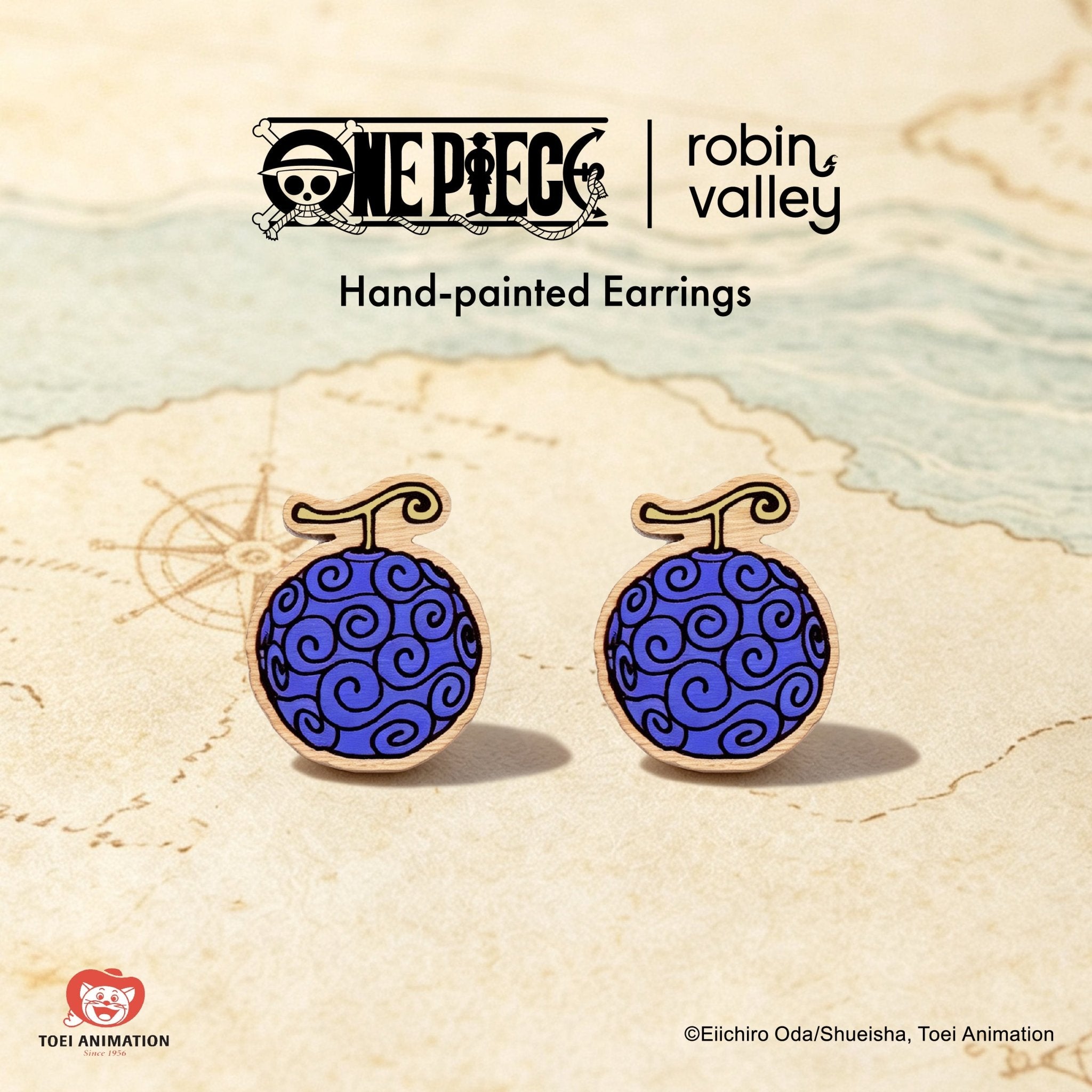 Officially Licensed One Piece Gomu Gomu no Mi Devil Fruit Stud Earrings – Wave 1: Fish-Man Island - Robin Valley Official Store