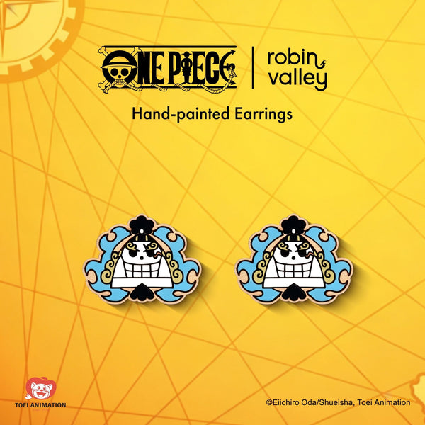 Officially Licensed One Piece Jinbe Personal Skull Stud Earrings - Robin Valley Official Store