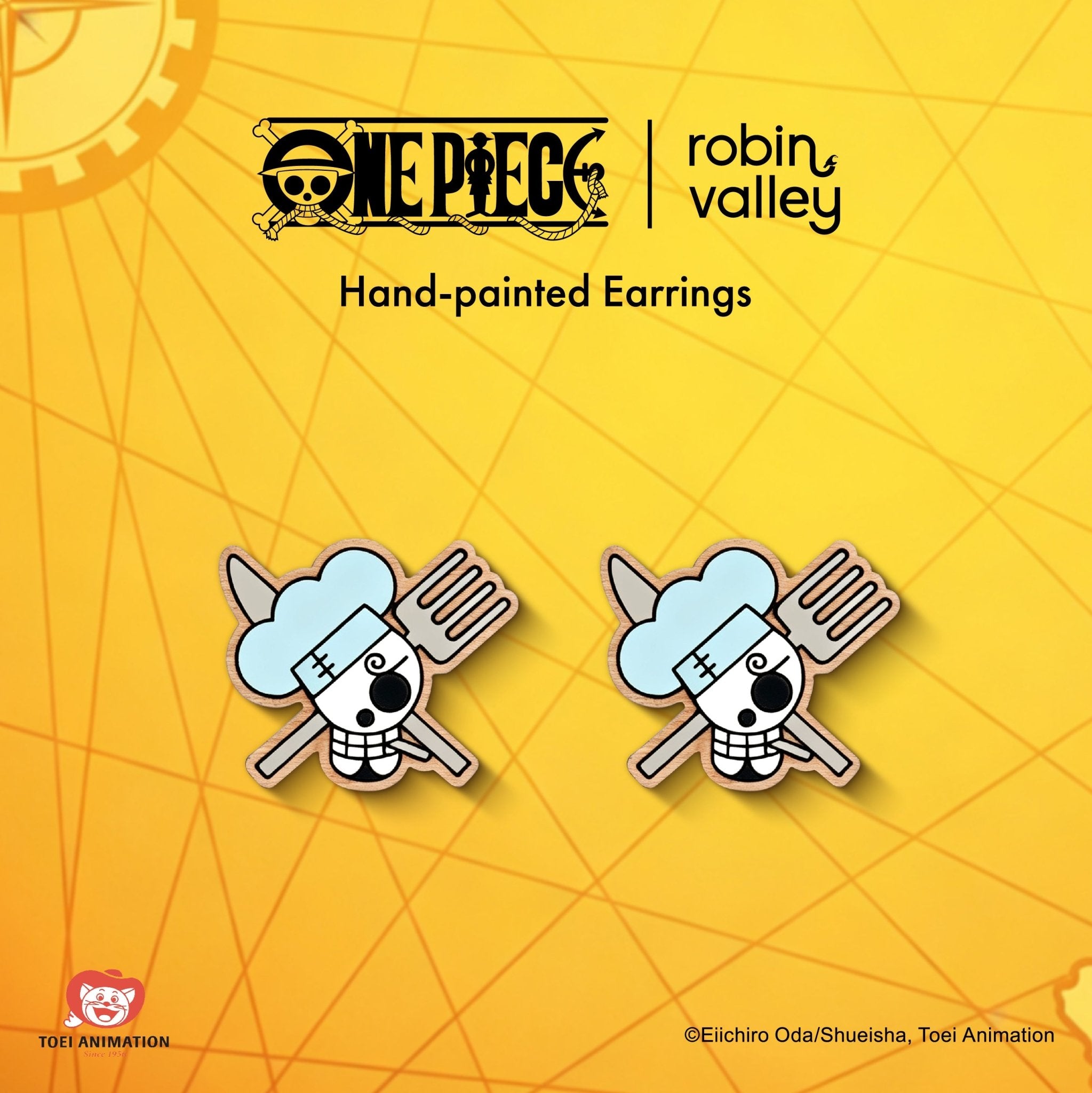 Officially Licensed One Piece Sanji Personal Skull Stud Earrings - Robin Valley Official Store