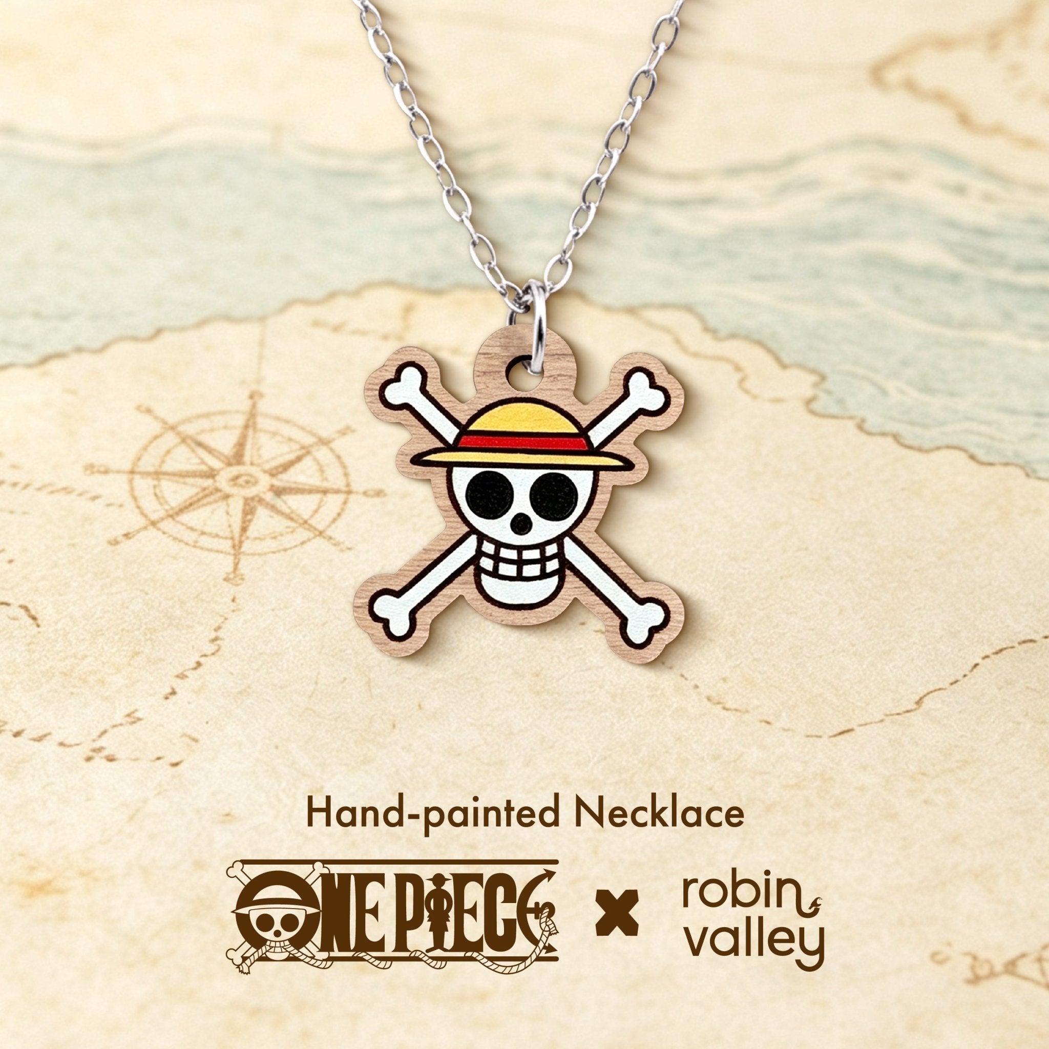 Officially Licensed One Piece Straw Hats' Jolly Roger Necklace – Wave 1: Fish-Man Island - Robin Valley Official Store